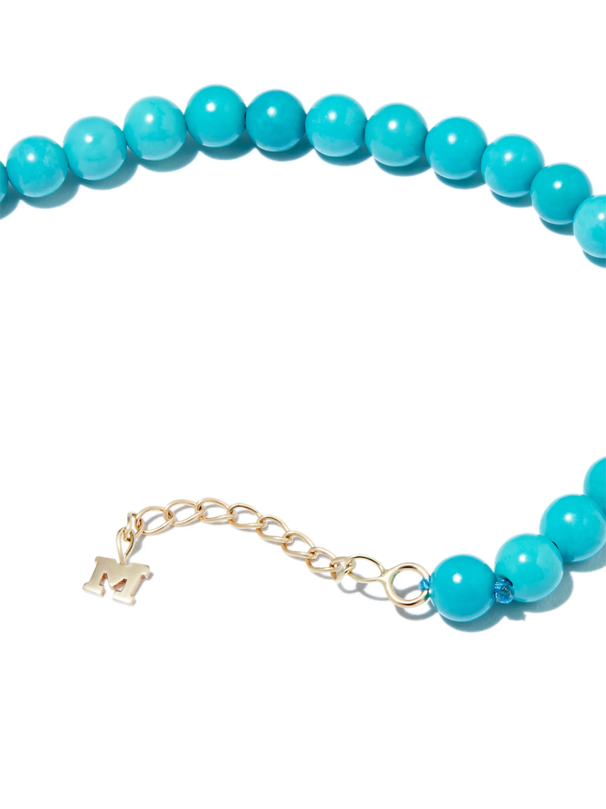 14kt yellow gold turquoise anklet