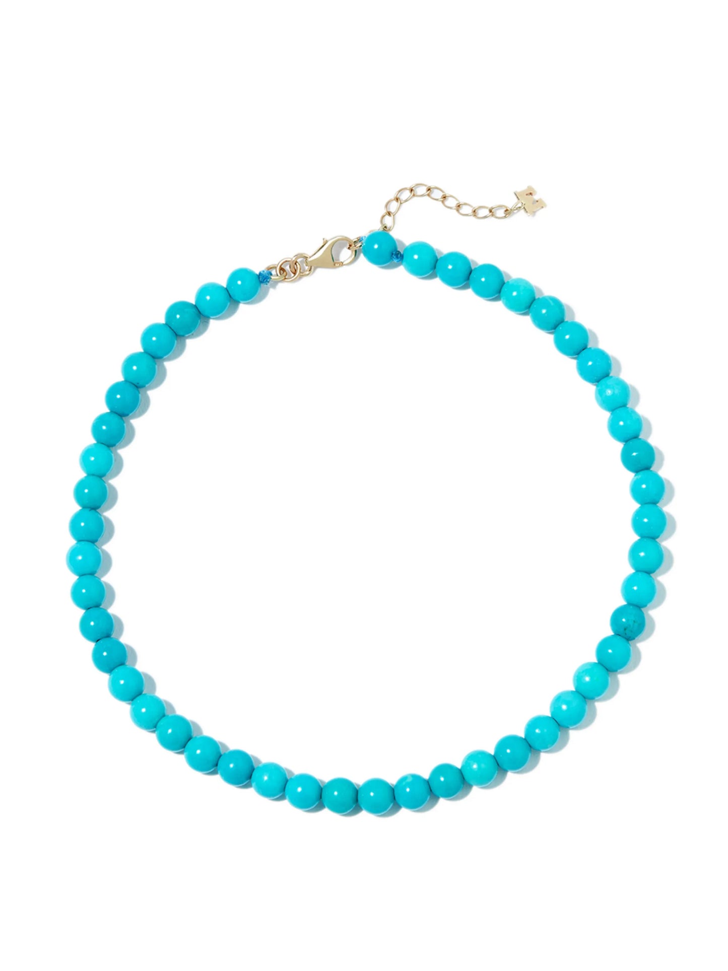 14kt yellow gold turquoise anklet