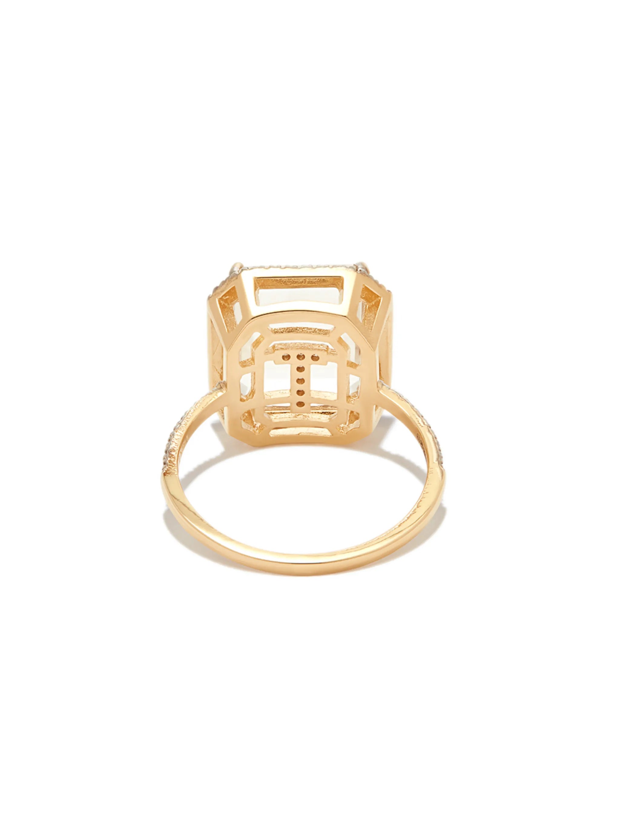14kt yellow gold T Initial diamond ring
