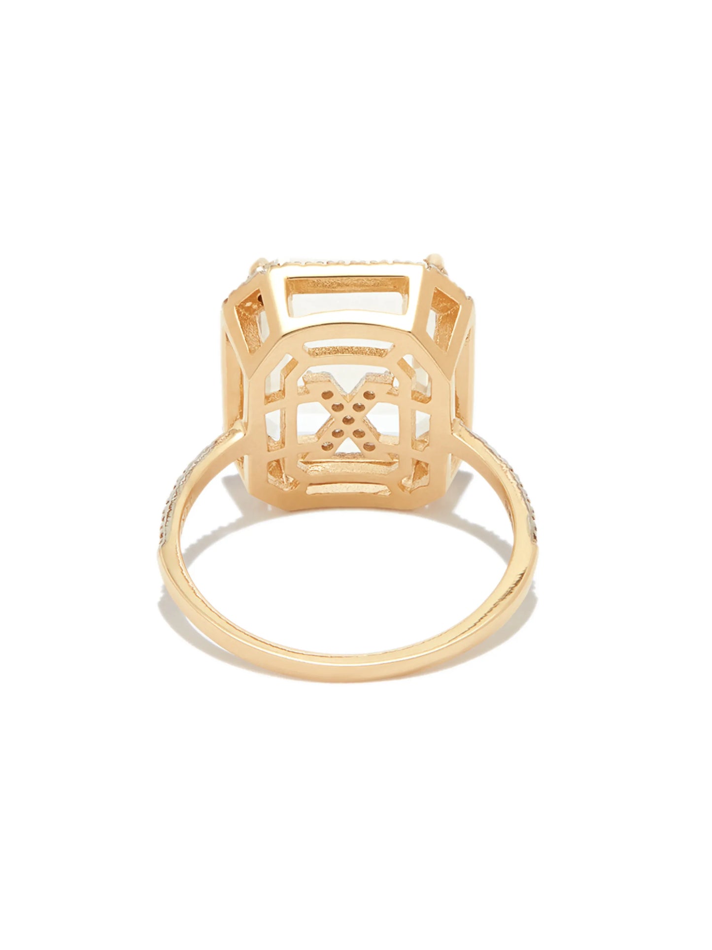 14kt yellow gold X Initial diamond ring