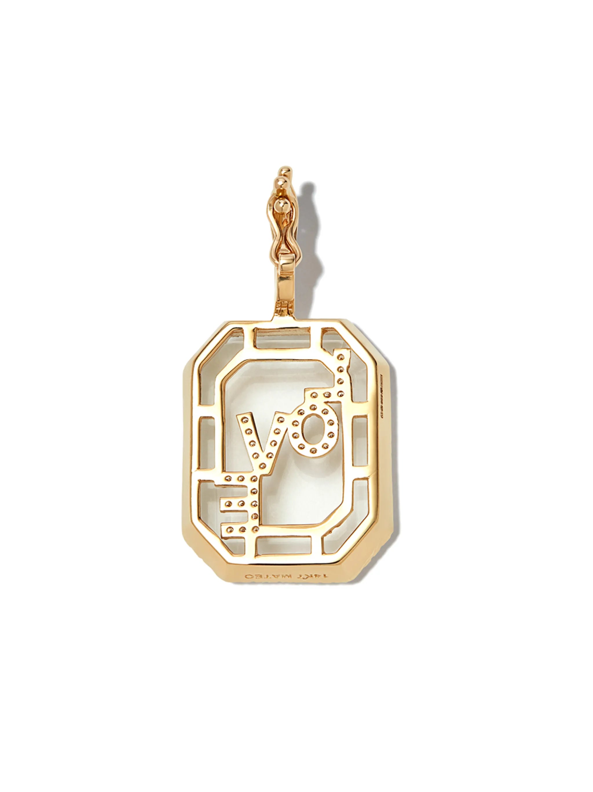 14kt yellow gold Love diamond earring