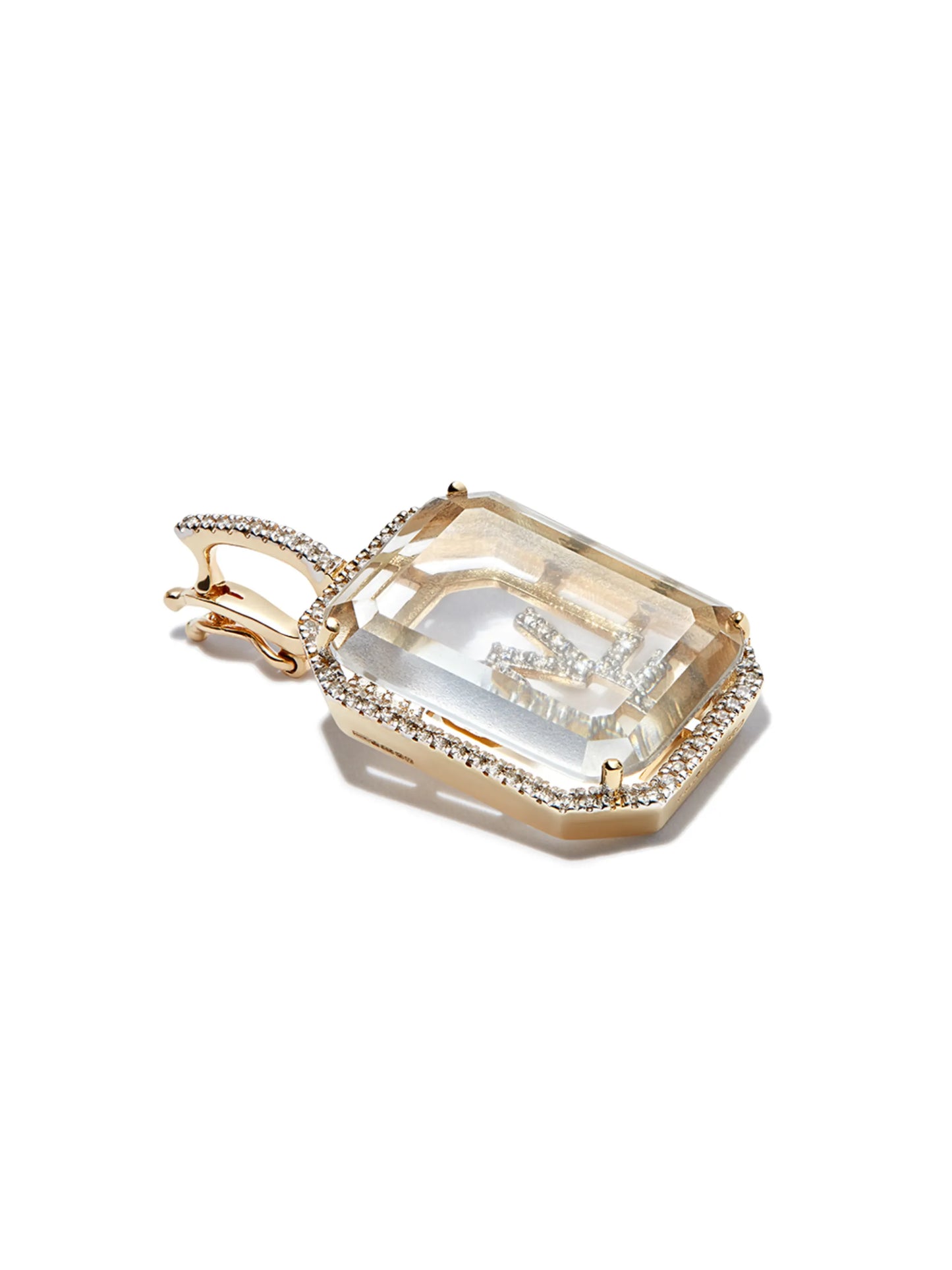 14kt yellow gold Love diamond earring