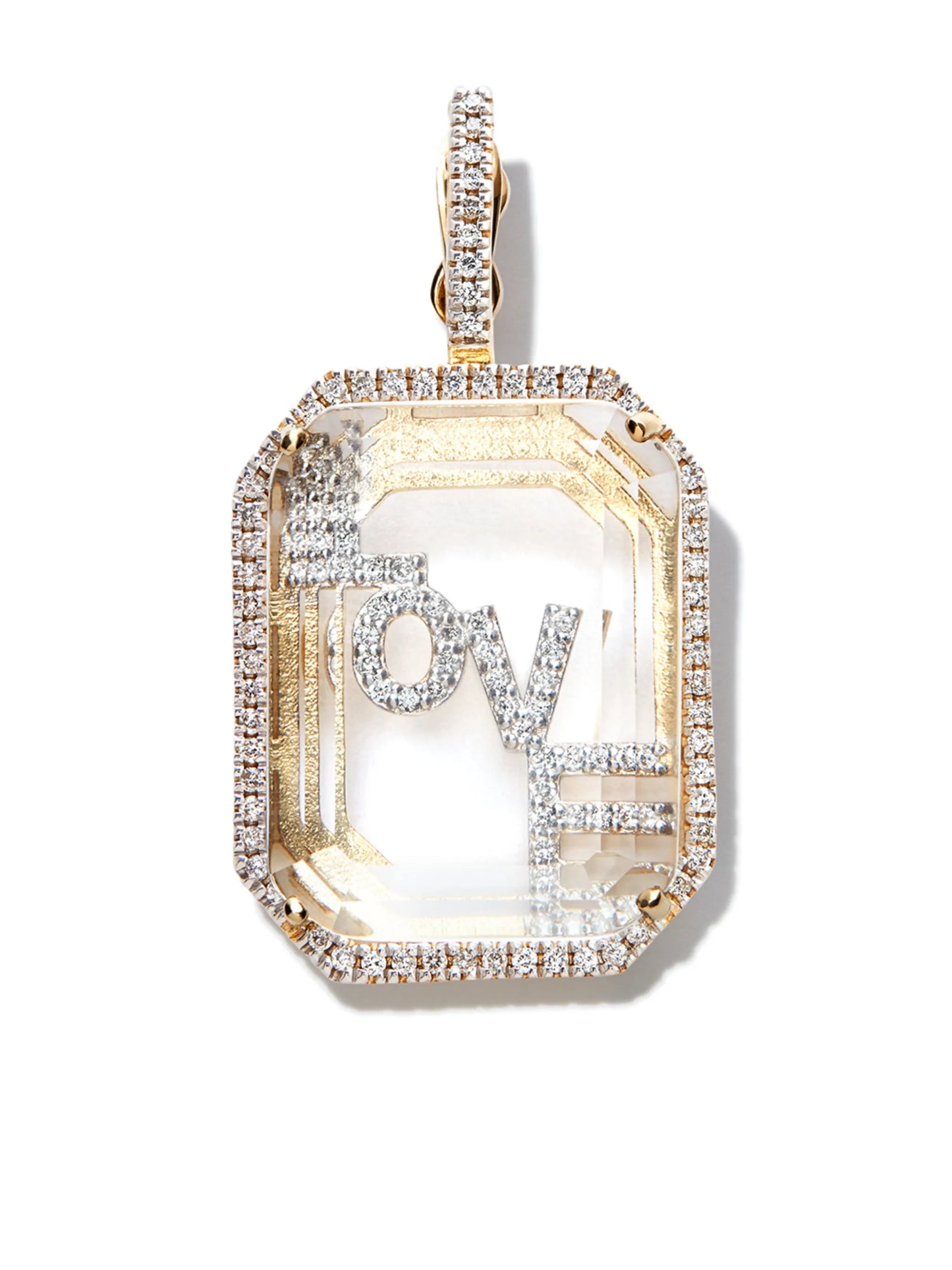14kt yellow gold Love diamond earring