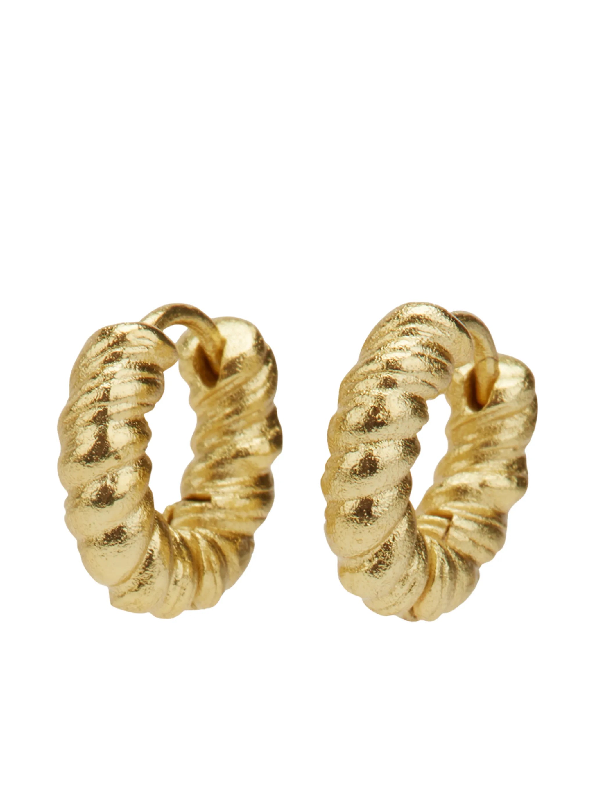 Cable small hoop earrings