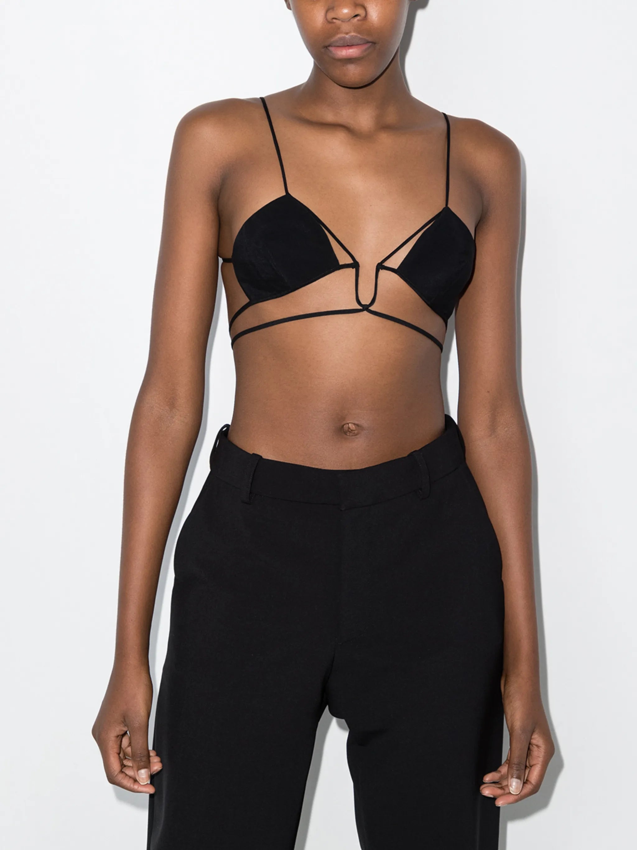 cut-out multi-strap bra