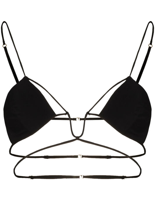 cut-out multi-strap bra