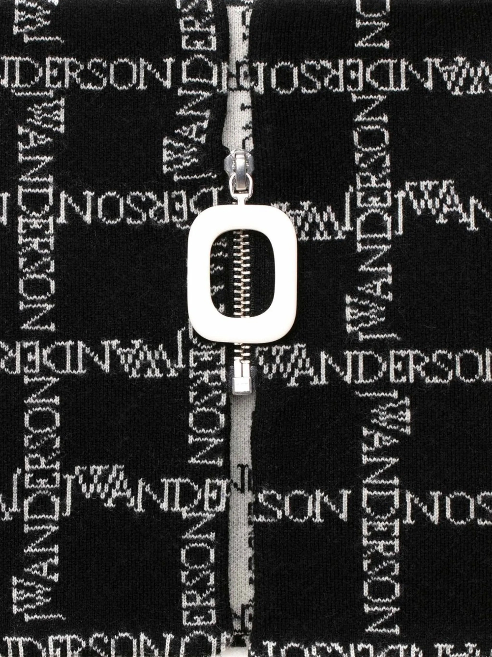 logo-grid zip-up neckband
