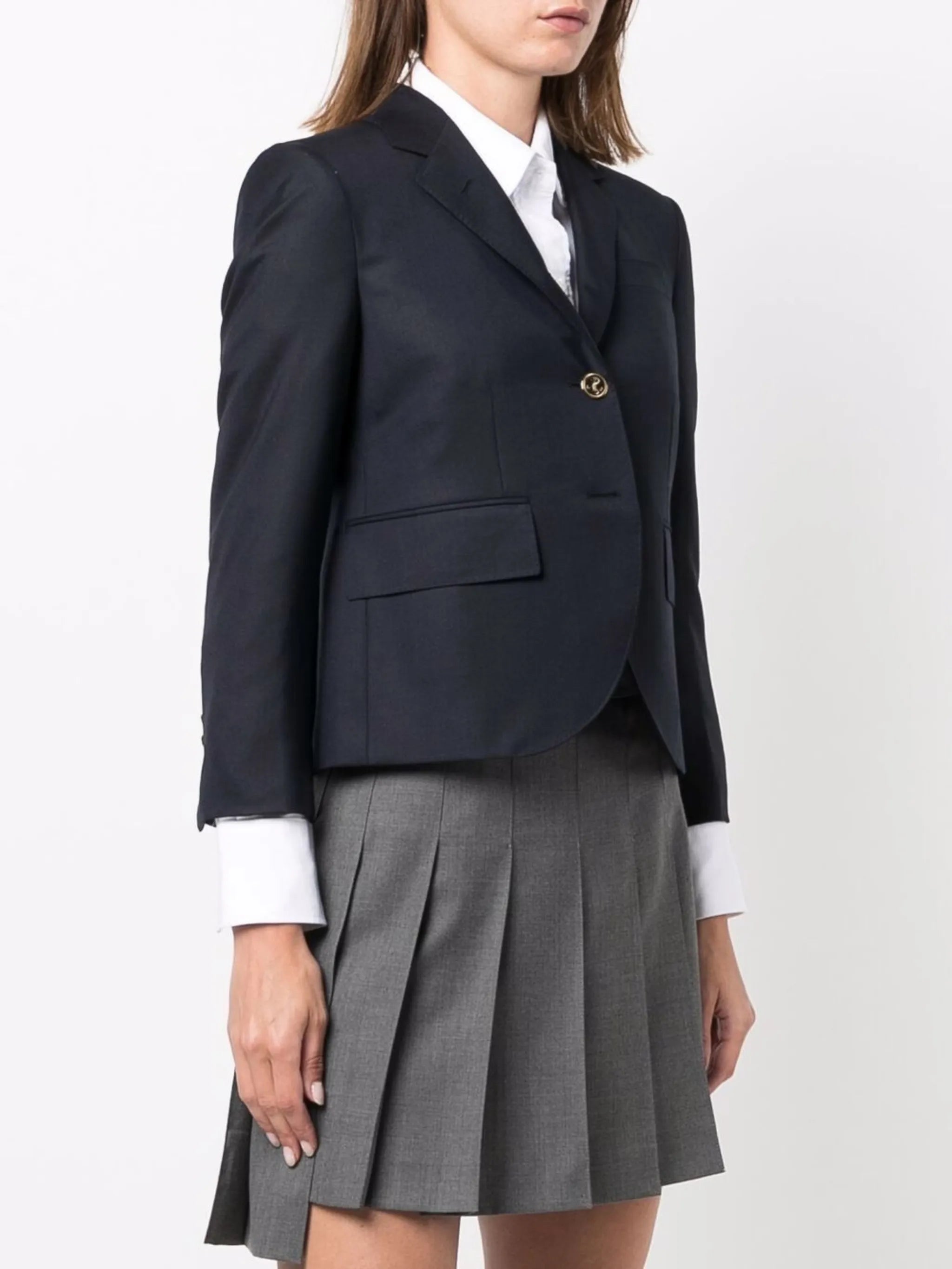 cropped single-breasted blazer