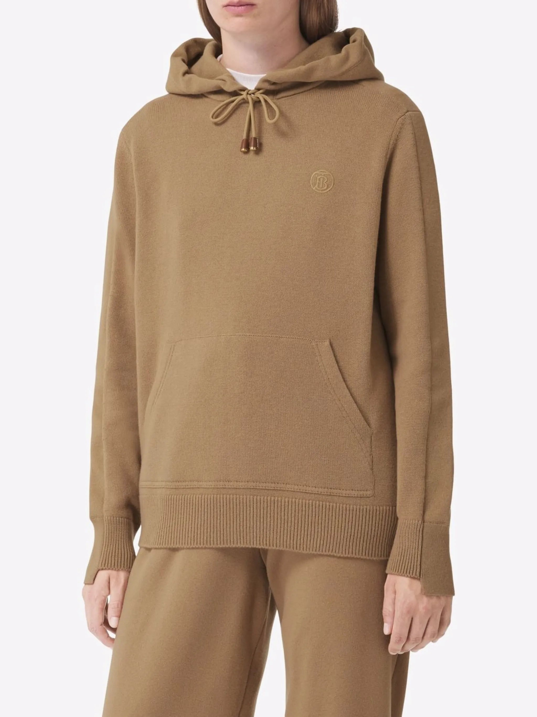 Monogram-motif wool-blend hoodie