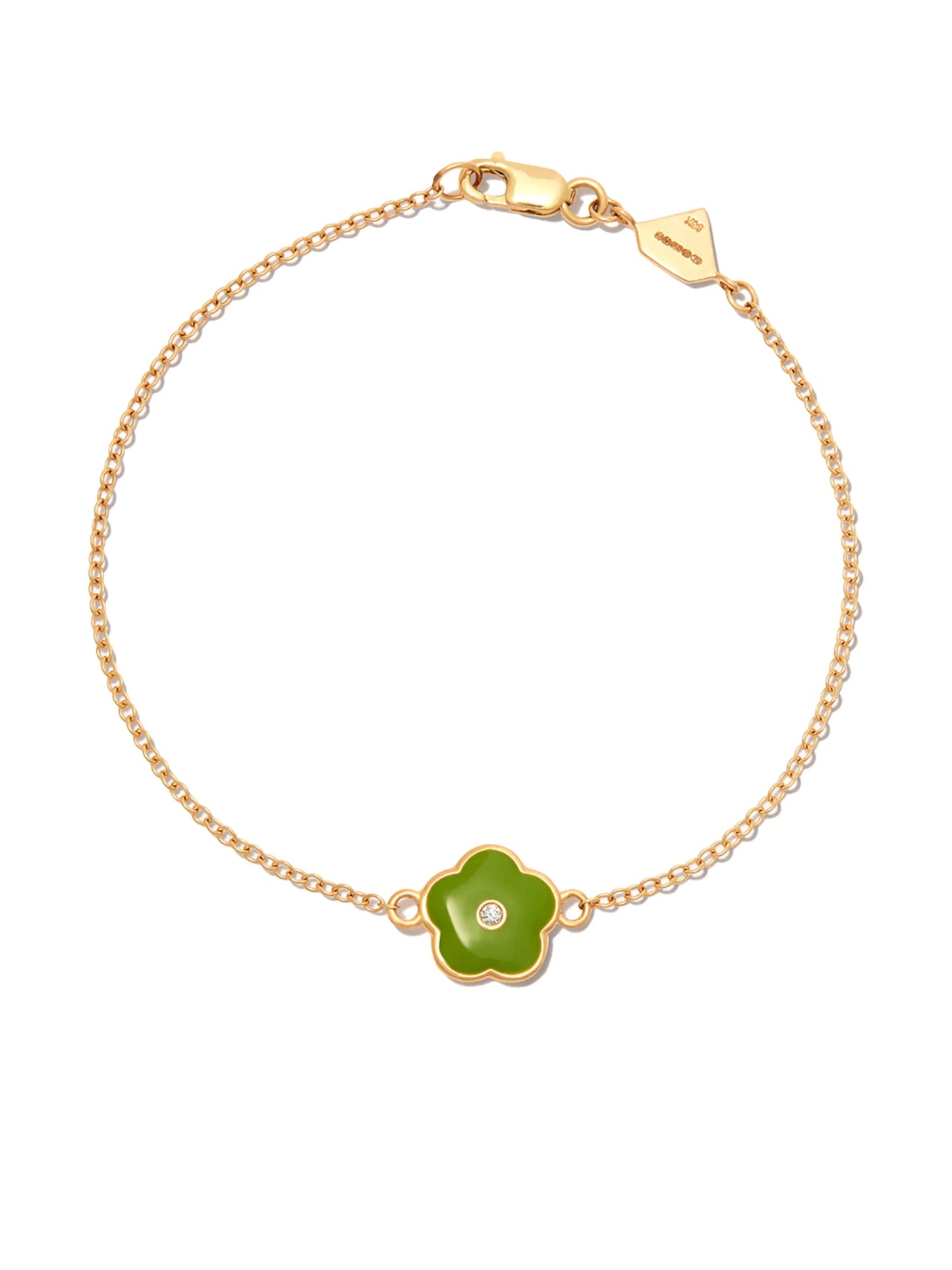 14kt yellow gold diamond and enamel bracelet