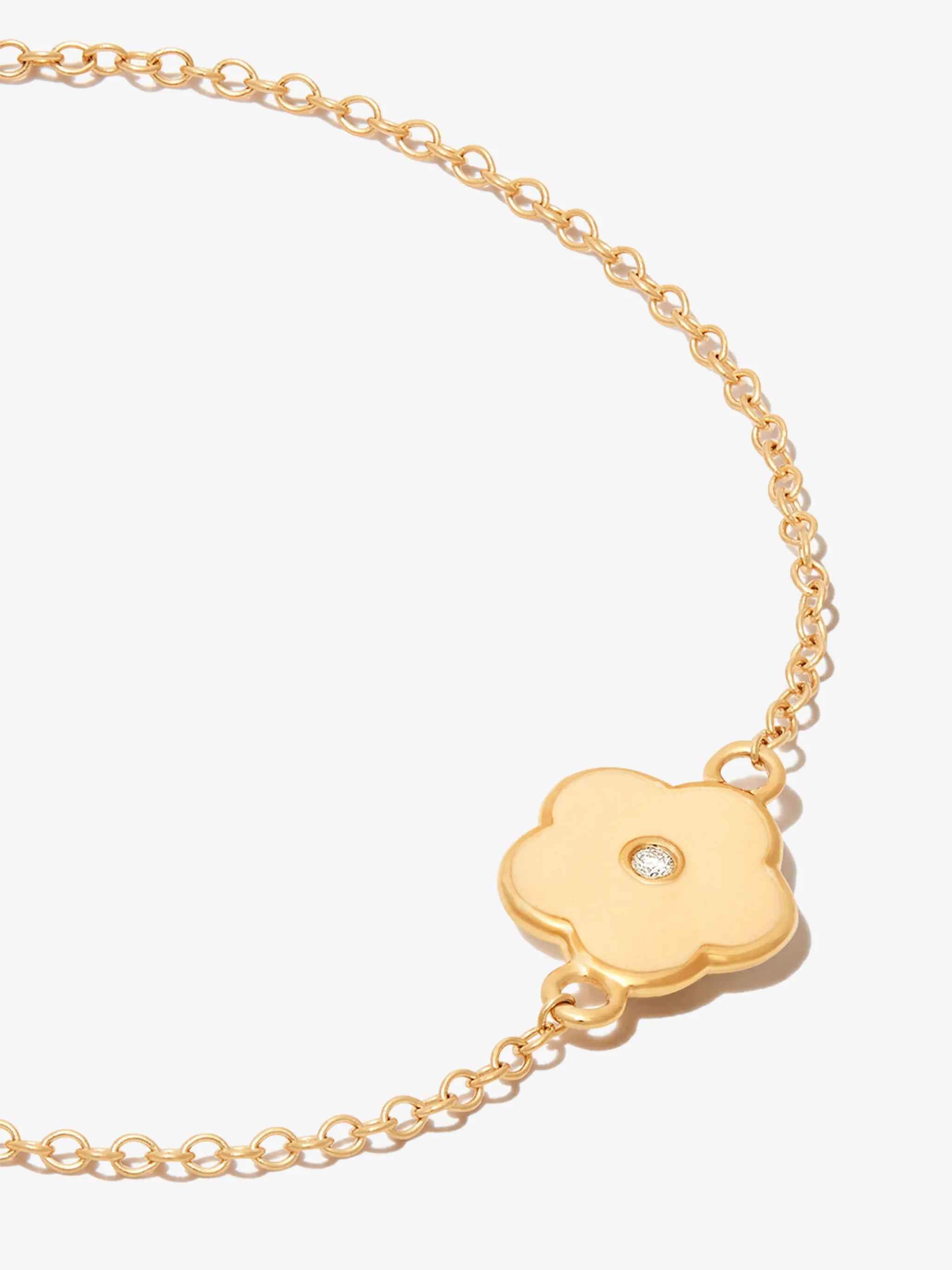 14kt yellow gold diamond and enamel bracelet