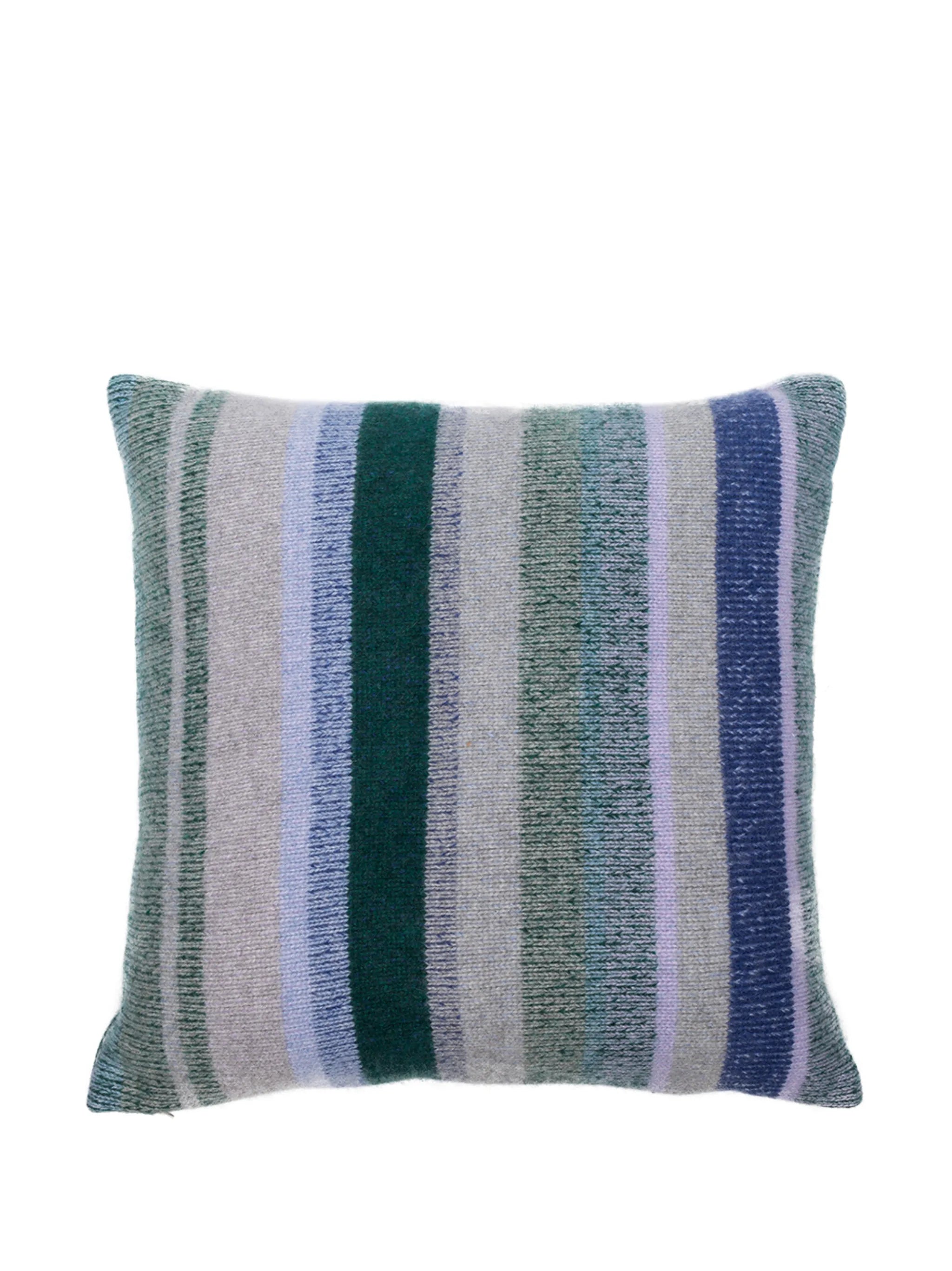 stripe-pattern cashmere cushion