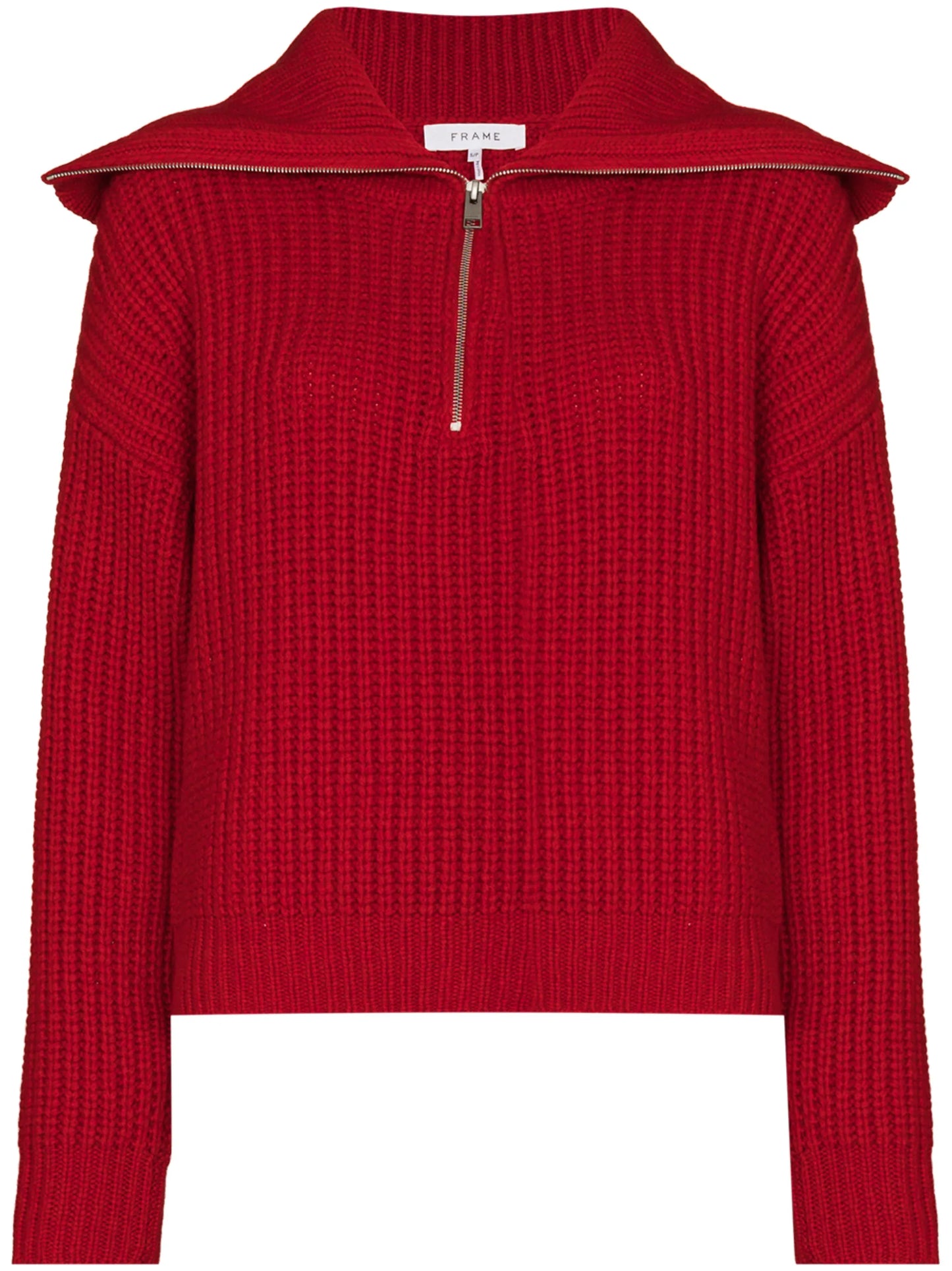 half-zip waffle-knit jumper