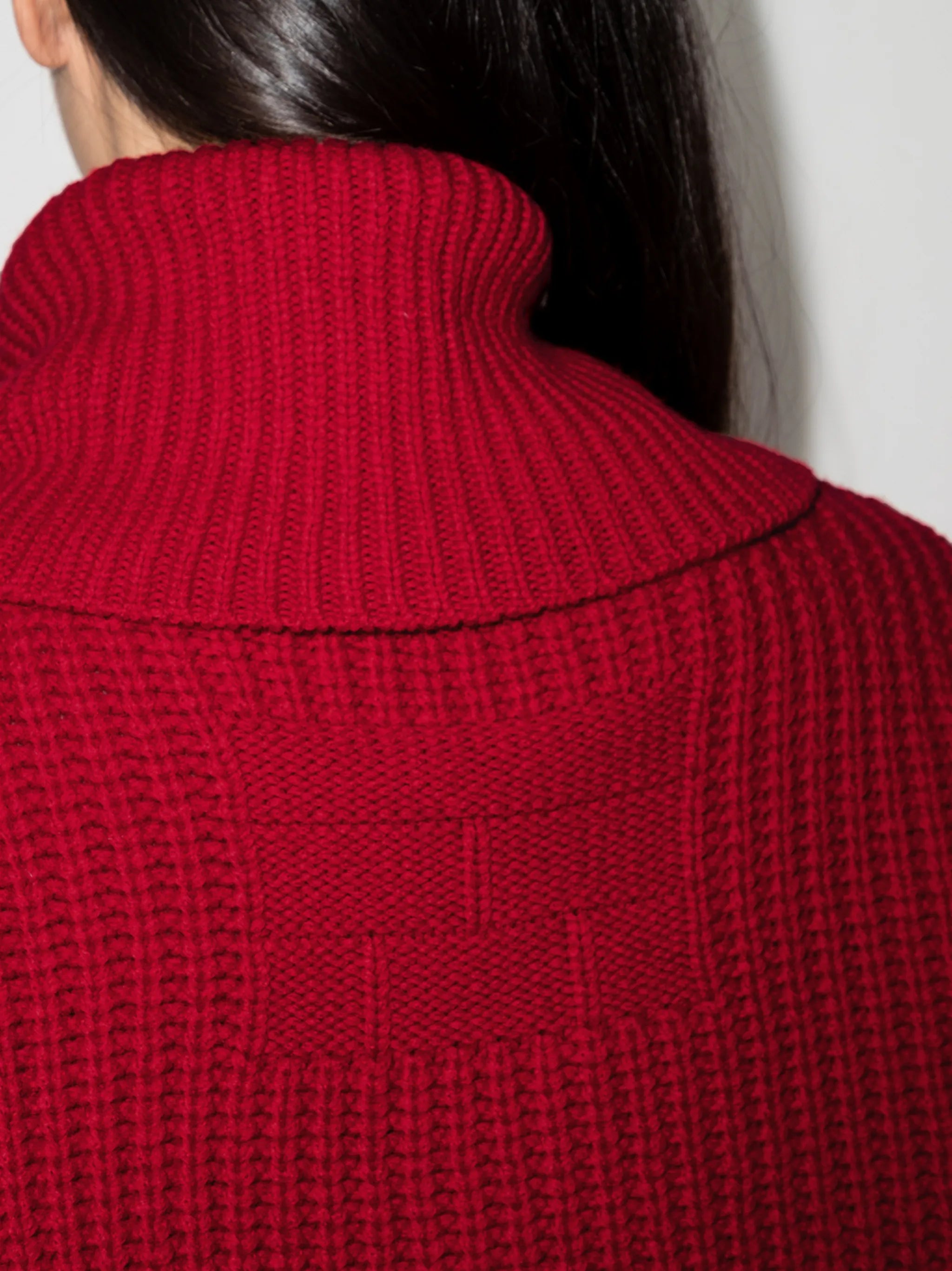 half-zip waffle-knit jumper