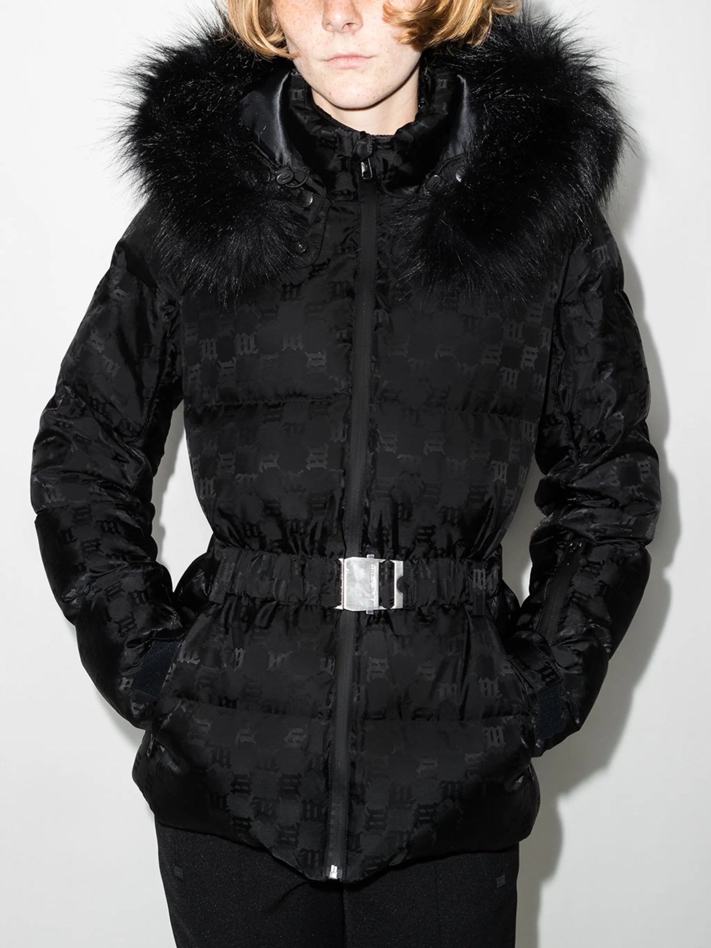 monogram-print puffer jacket