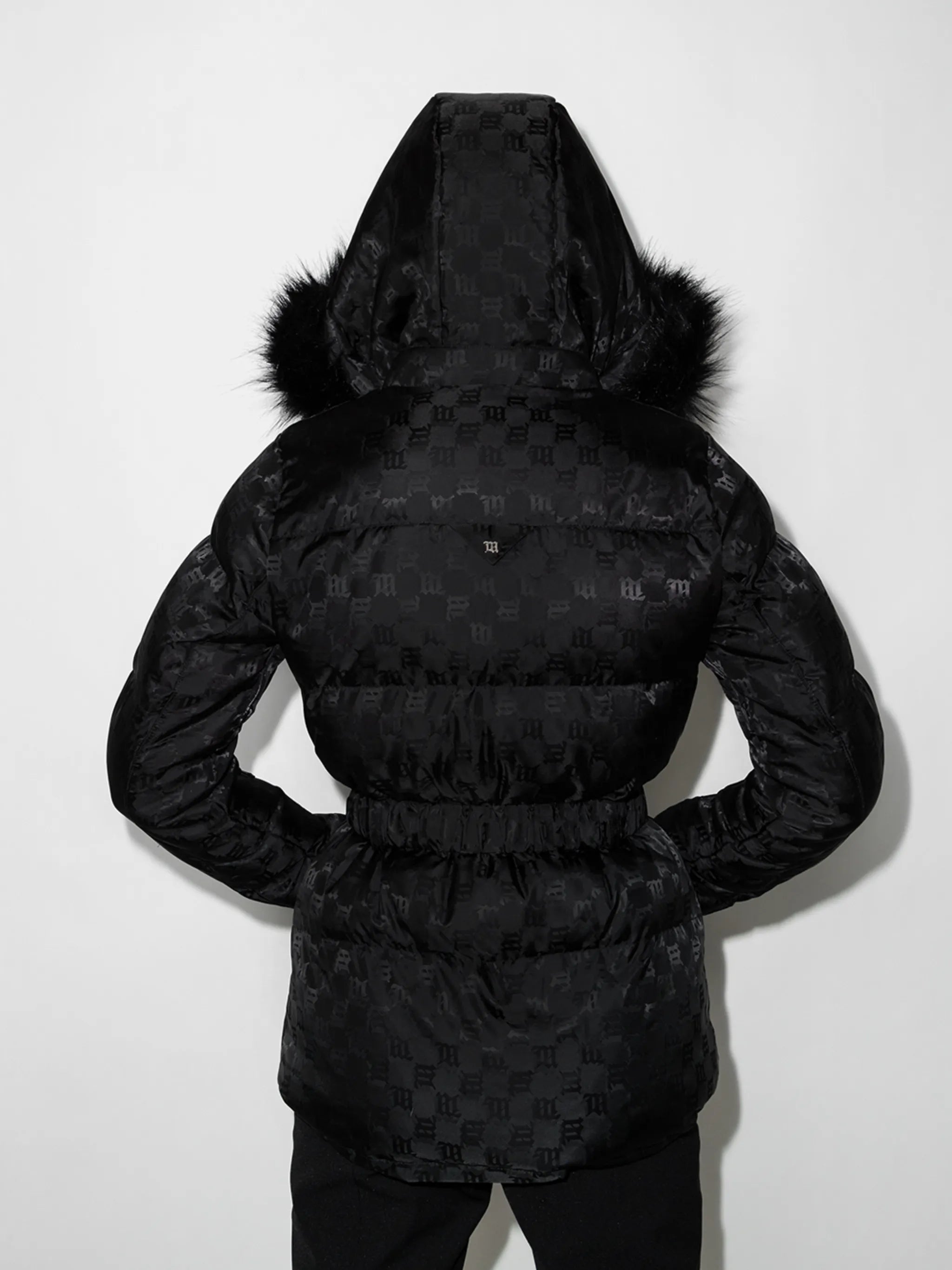 monogram-print puffer jacket