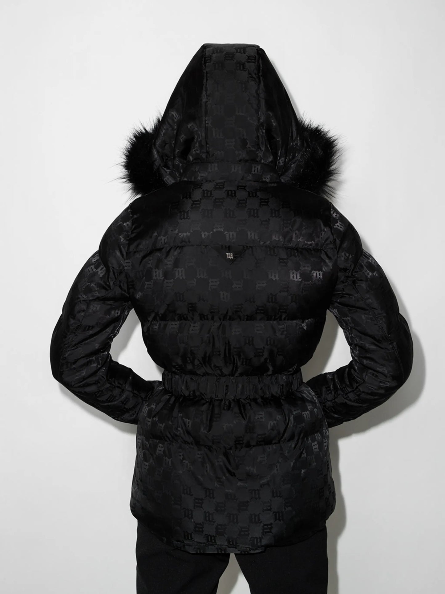 monogram-print puffer jacket