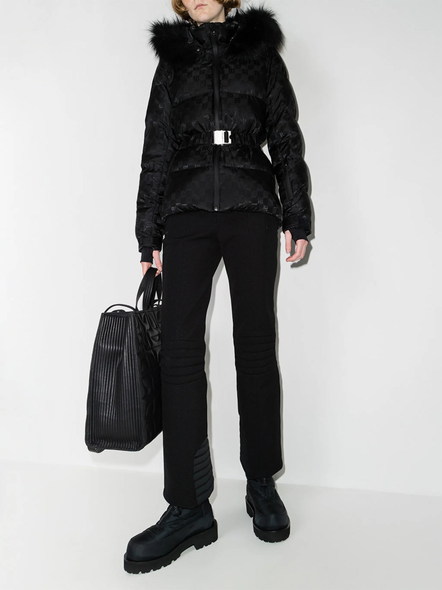 monogram-print puffer jacket