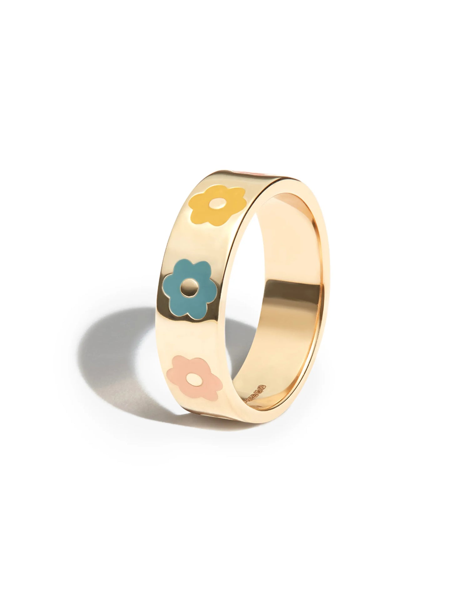14kt yellow gold enamel ring