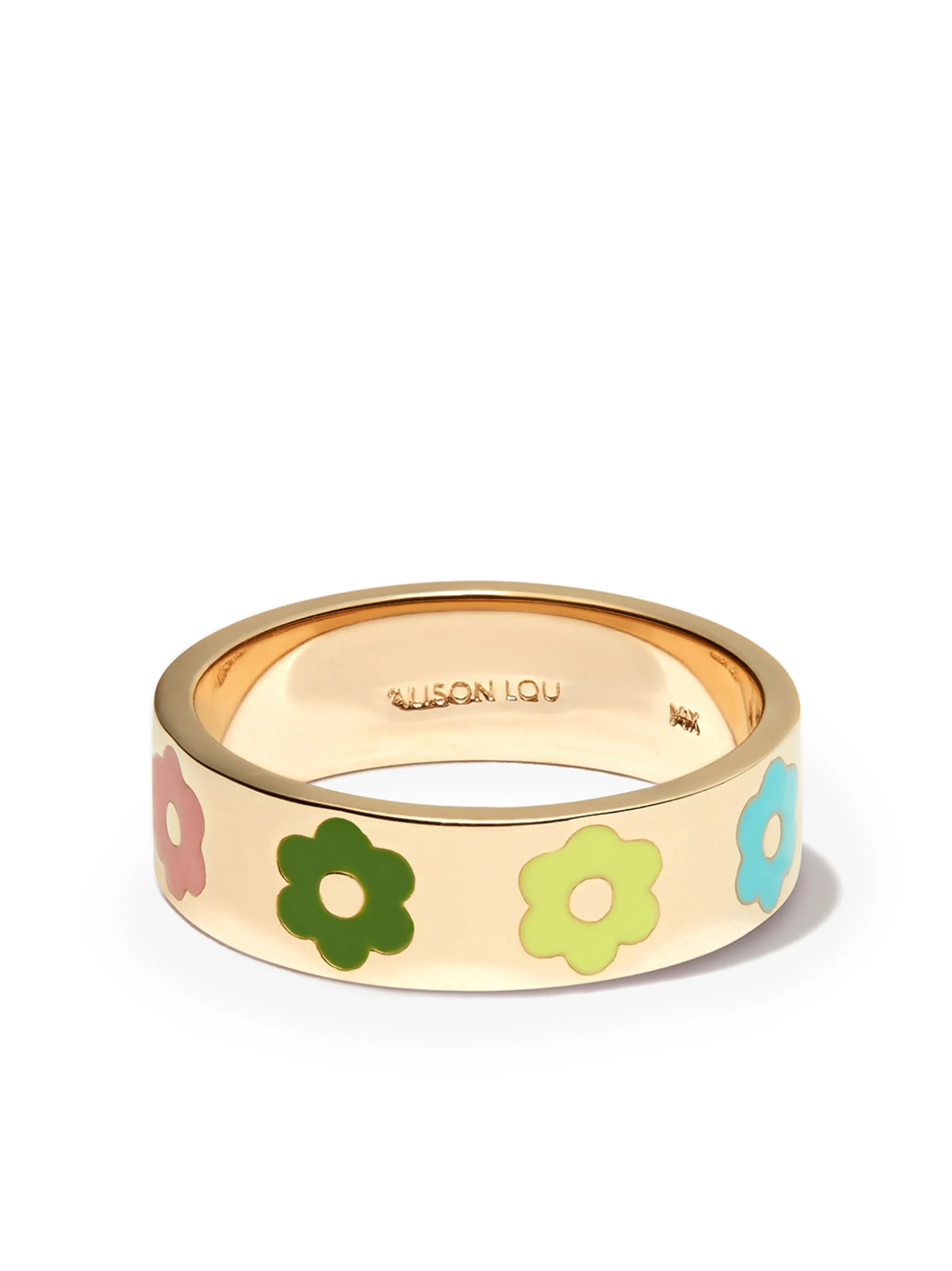 14kt yellow gold enamel ring