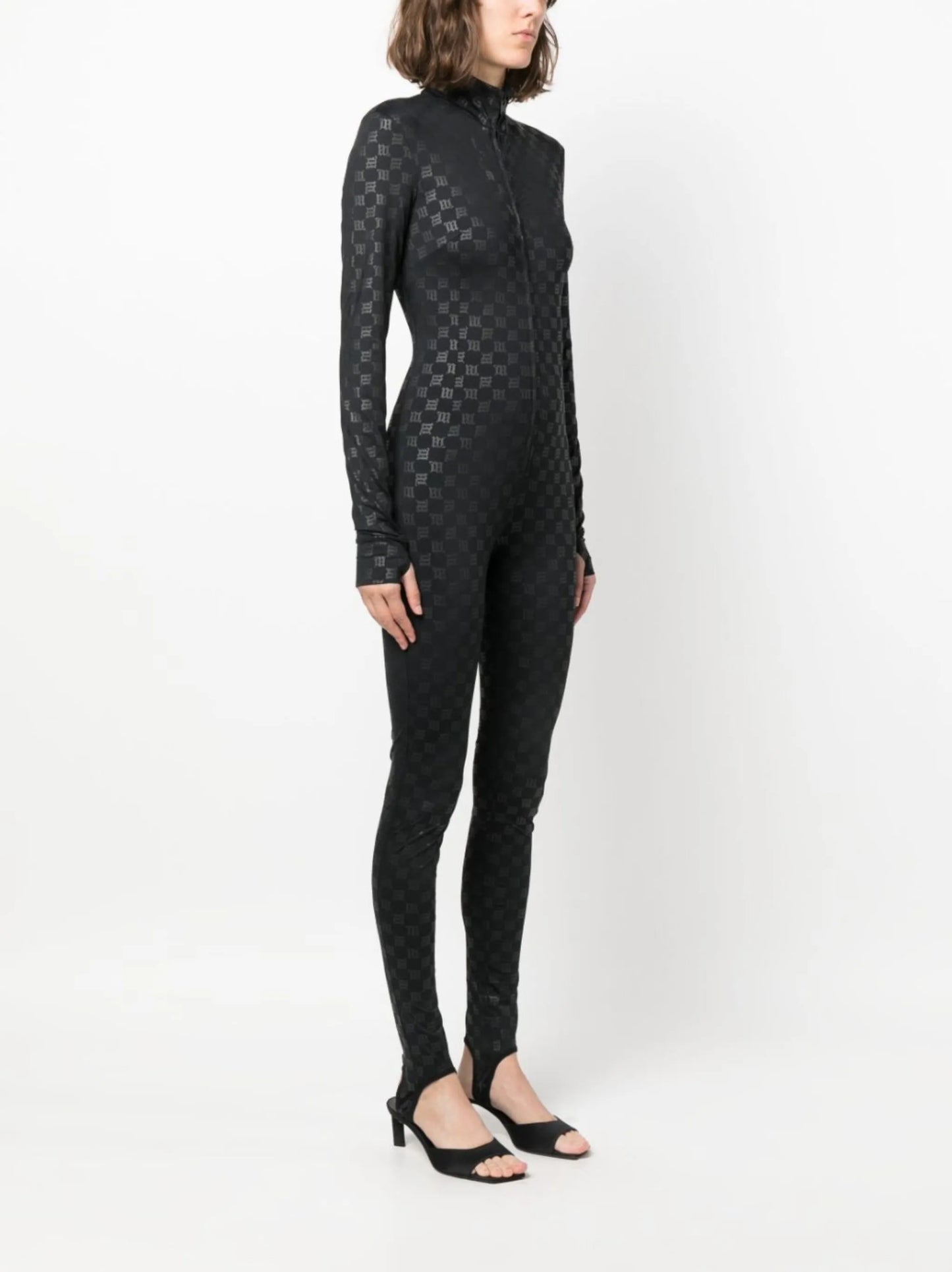 monogram zip-up ski jumpsuit