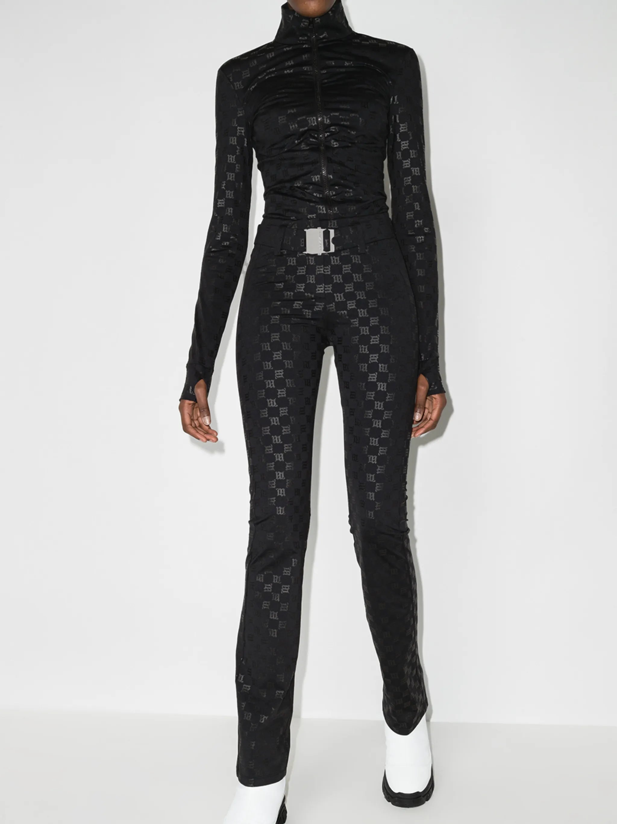 monogram-print ski trousers