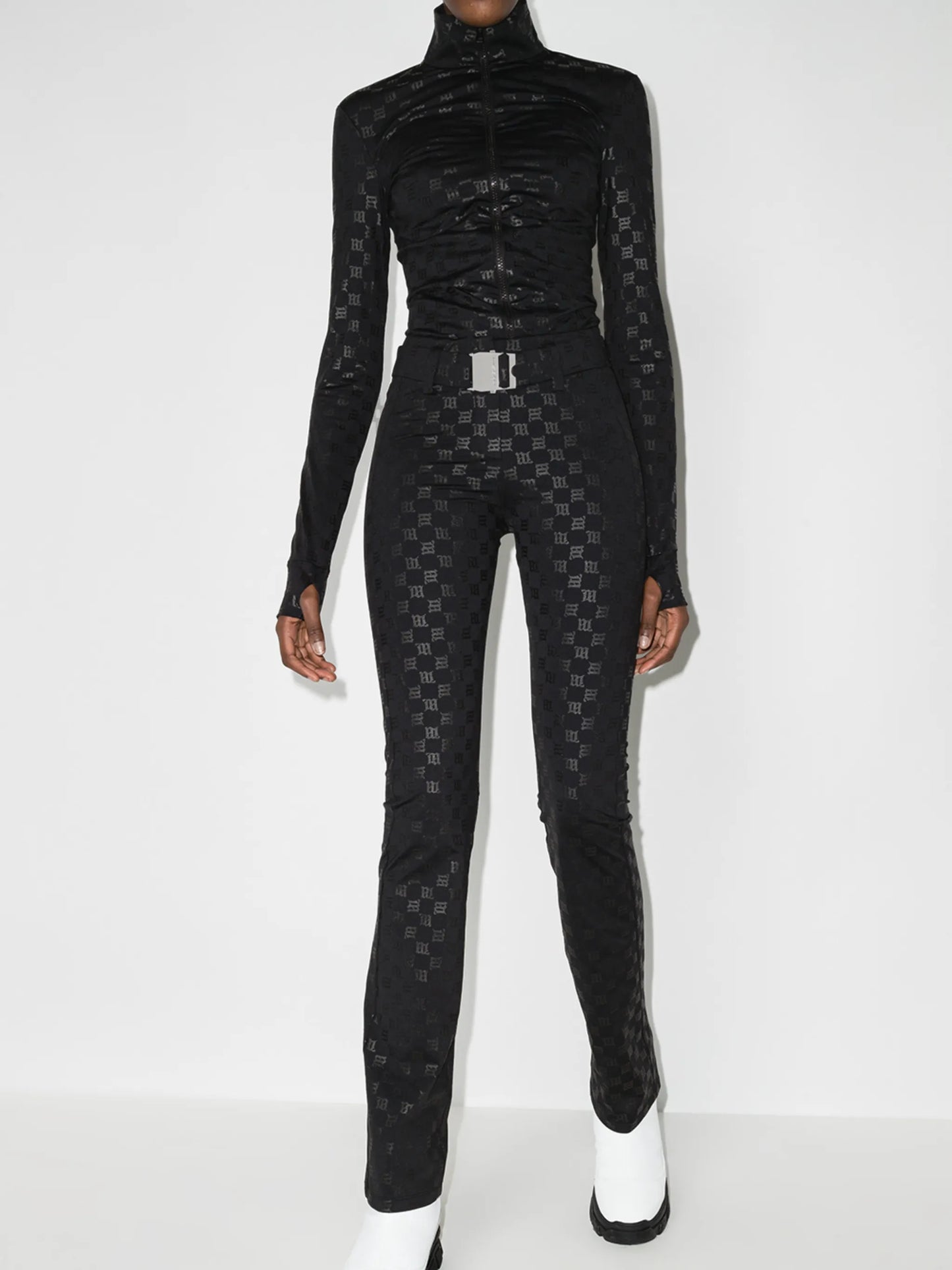 monogram-print ski trousers