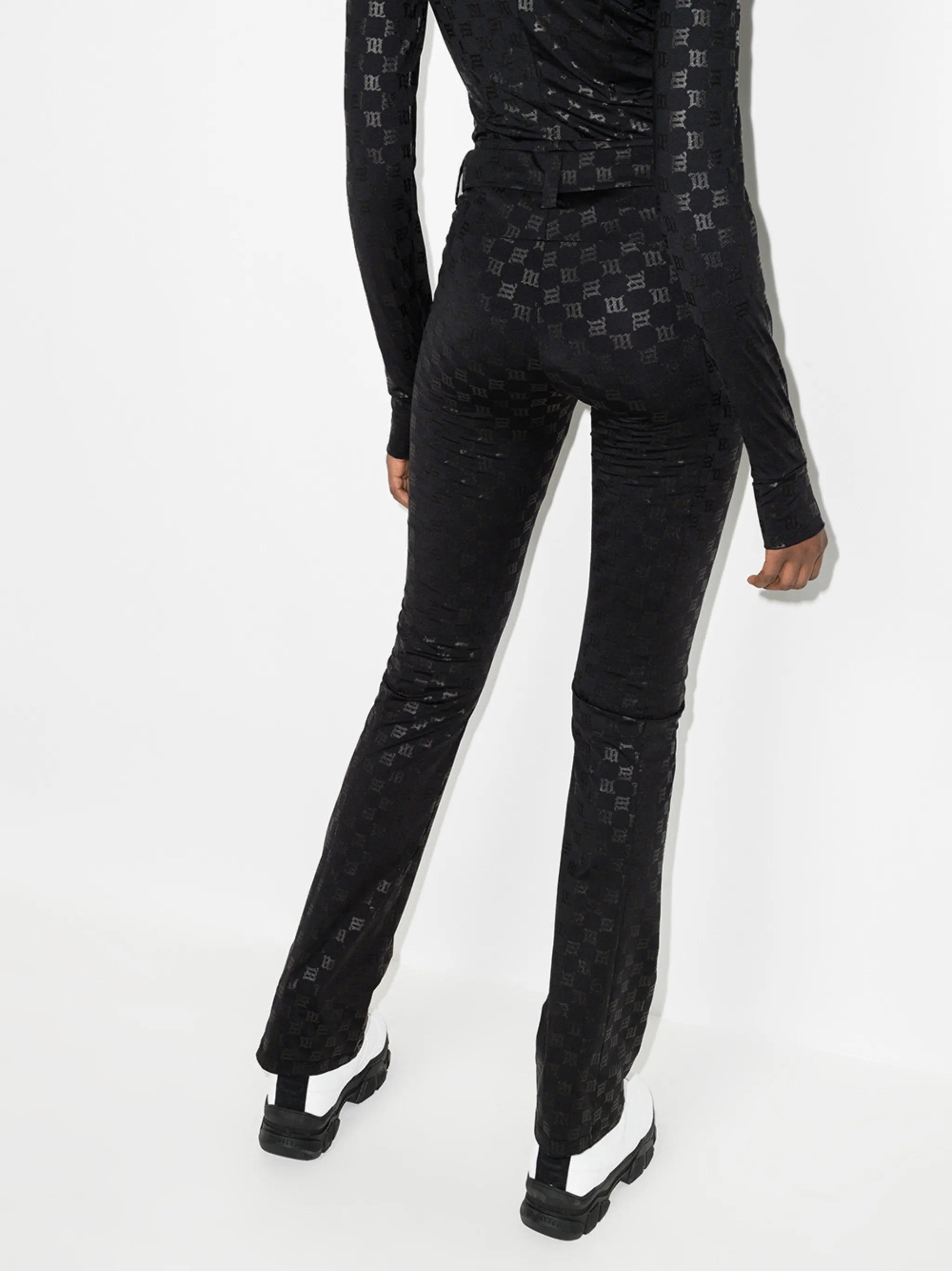 monogram-print ski trousers