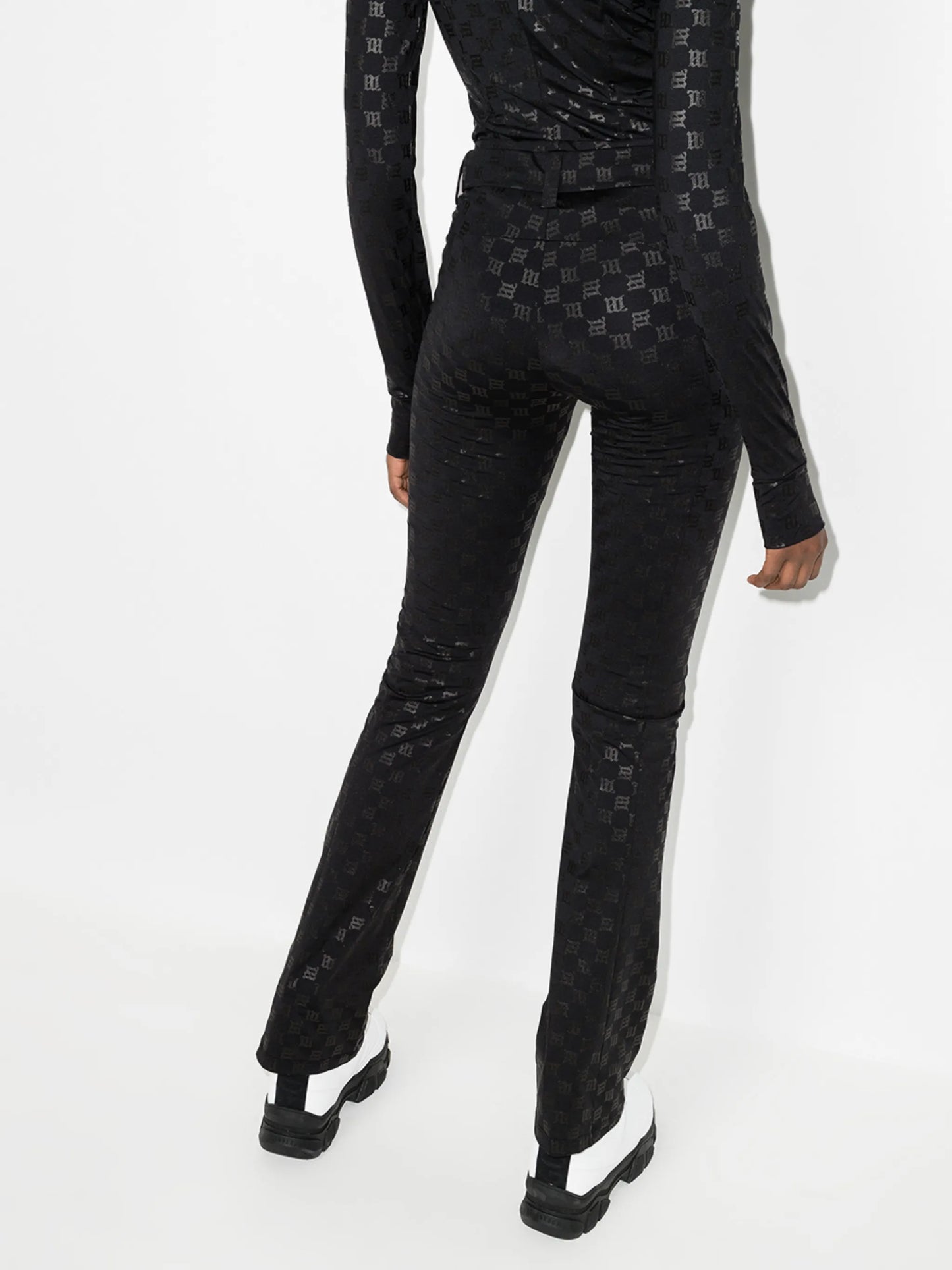 monogram-print ski trousers