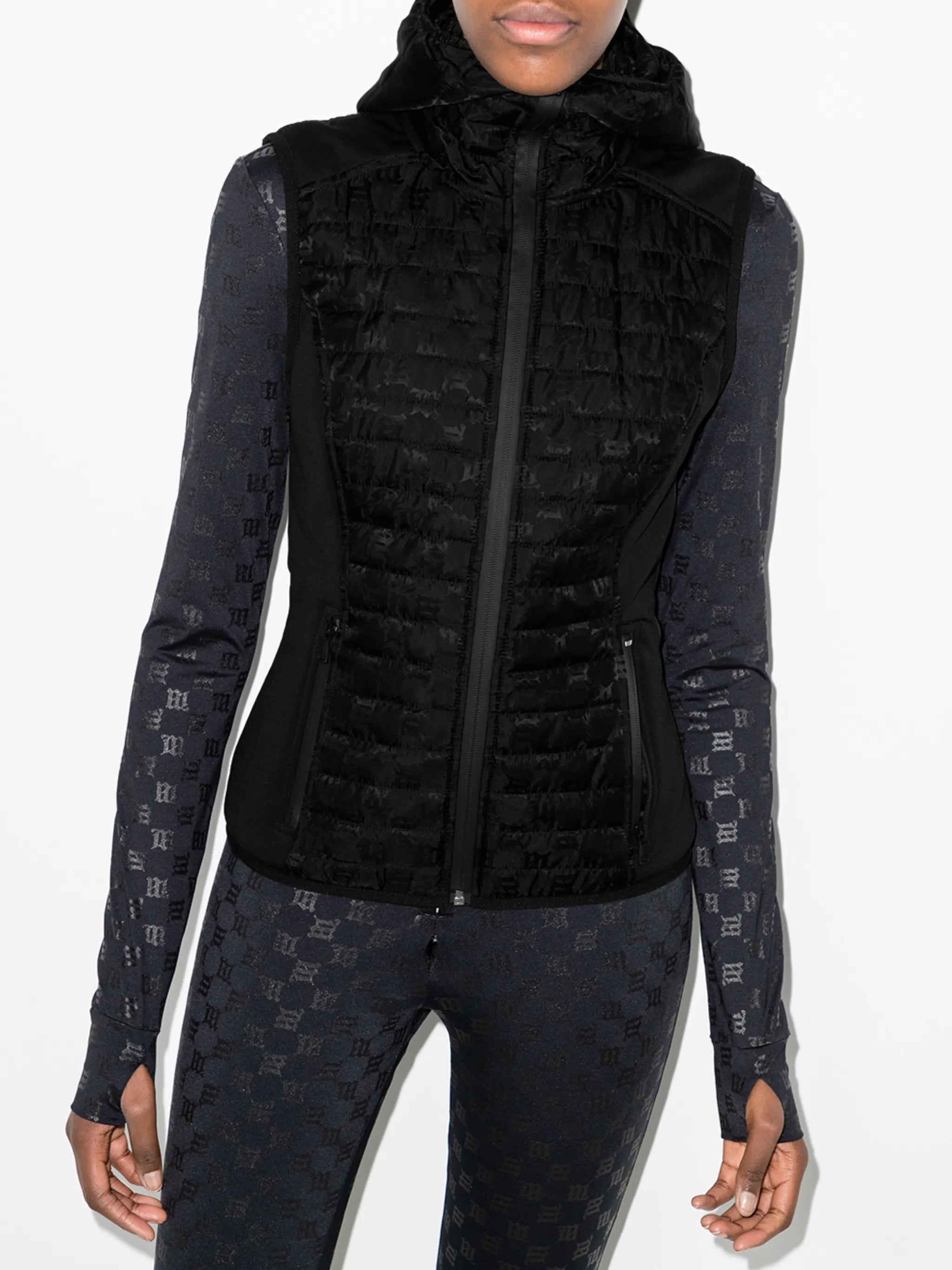 monogram quilted ski vest