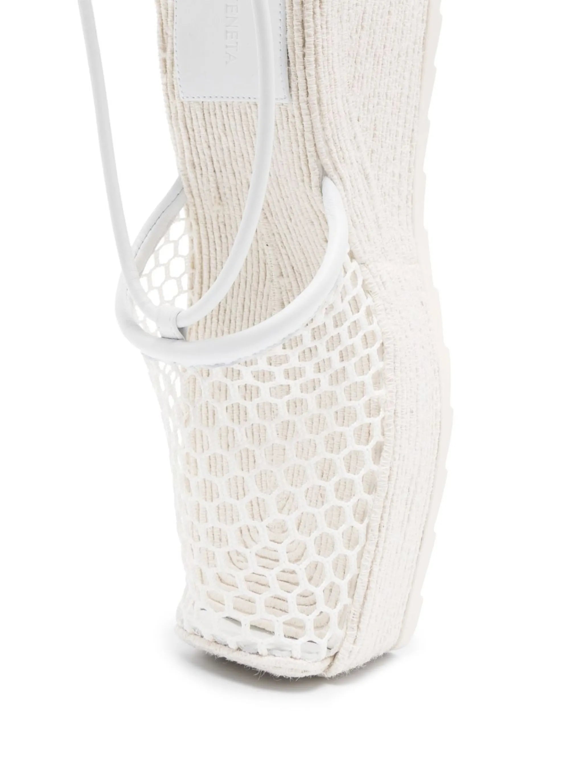 net-detail wedge sandals