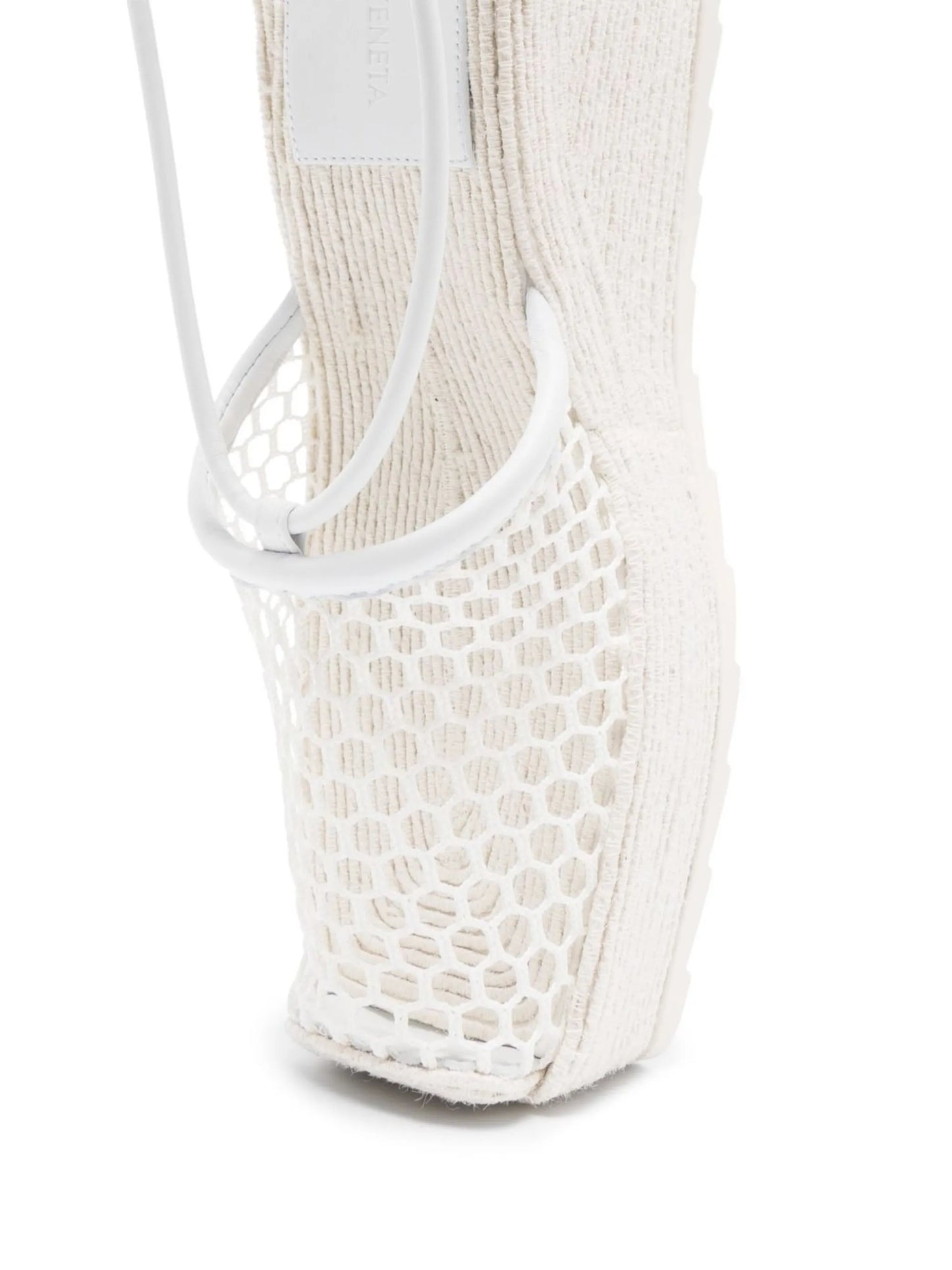 net-detail wedge sandals