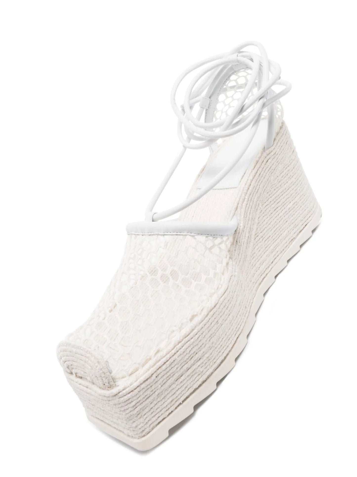 net-detail wedge sandals