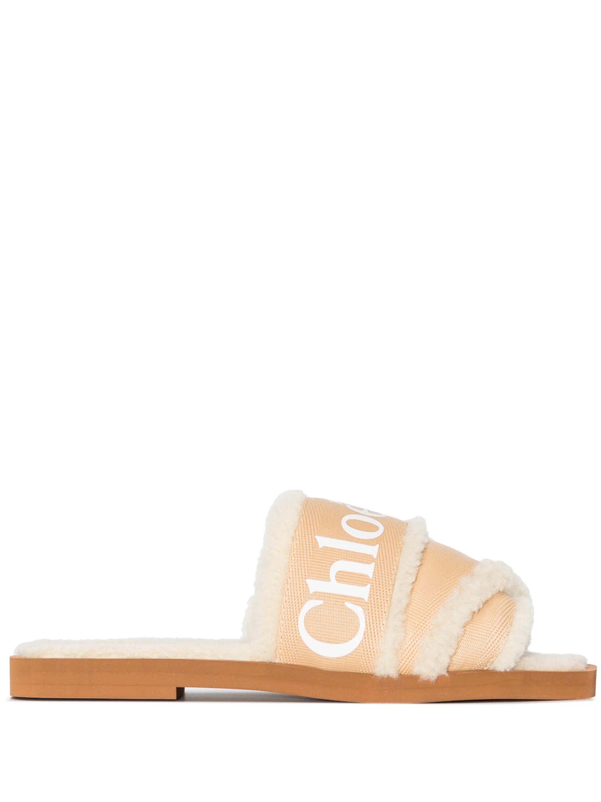 Woody logo-tape flat sandals