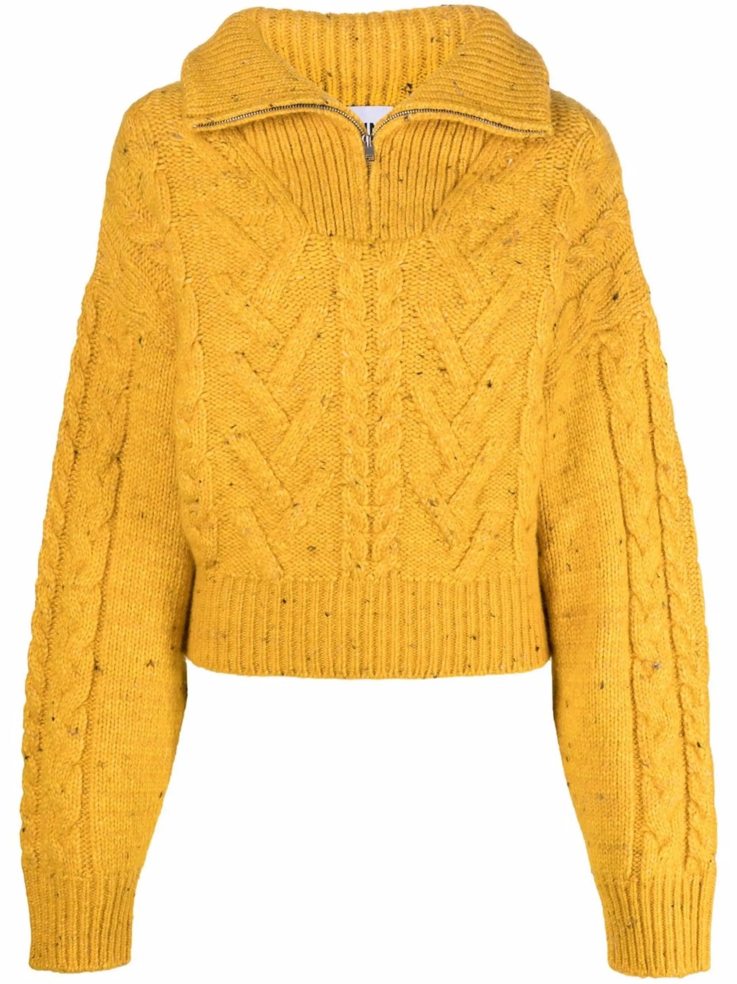 half-zip cable-knit jumper