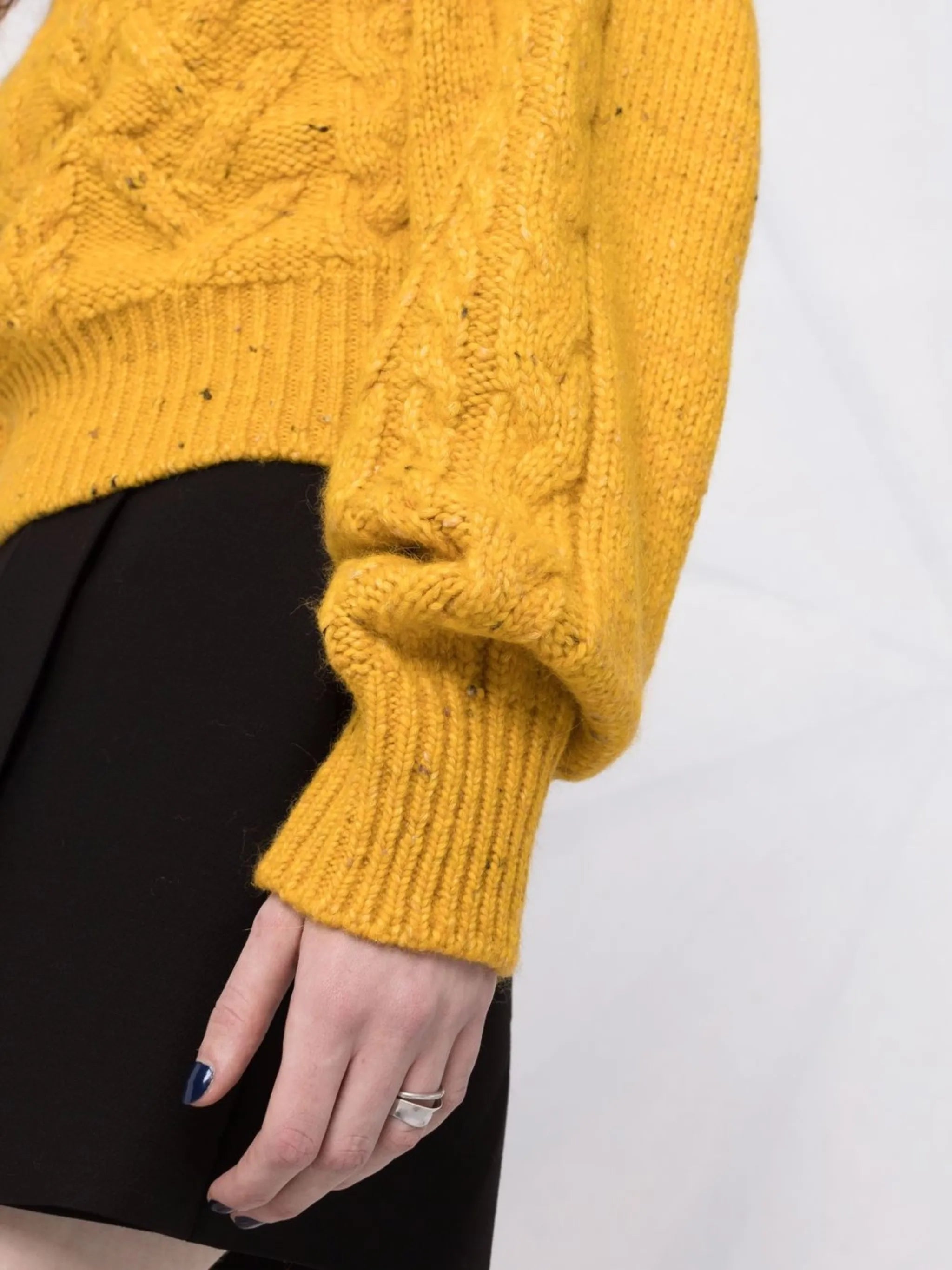 half-zip cable-knit jumper