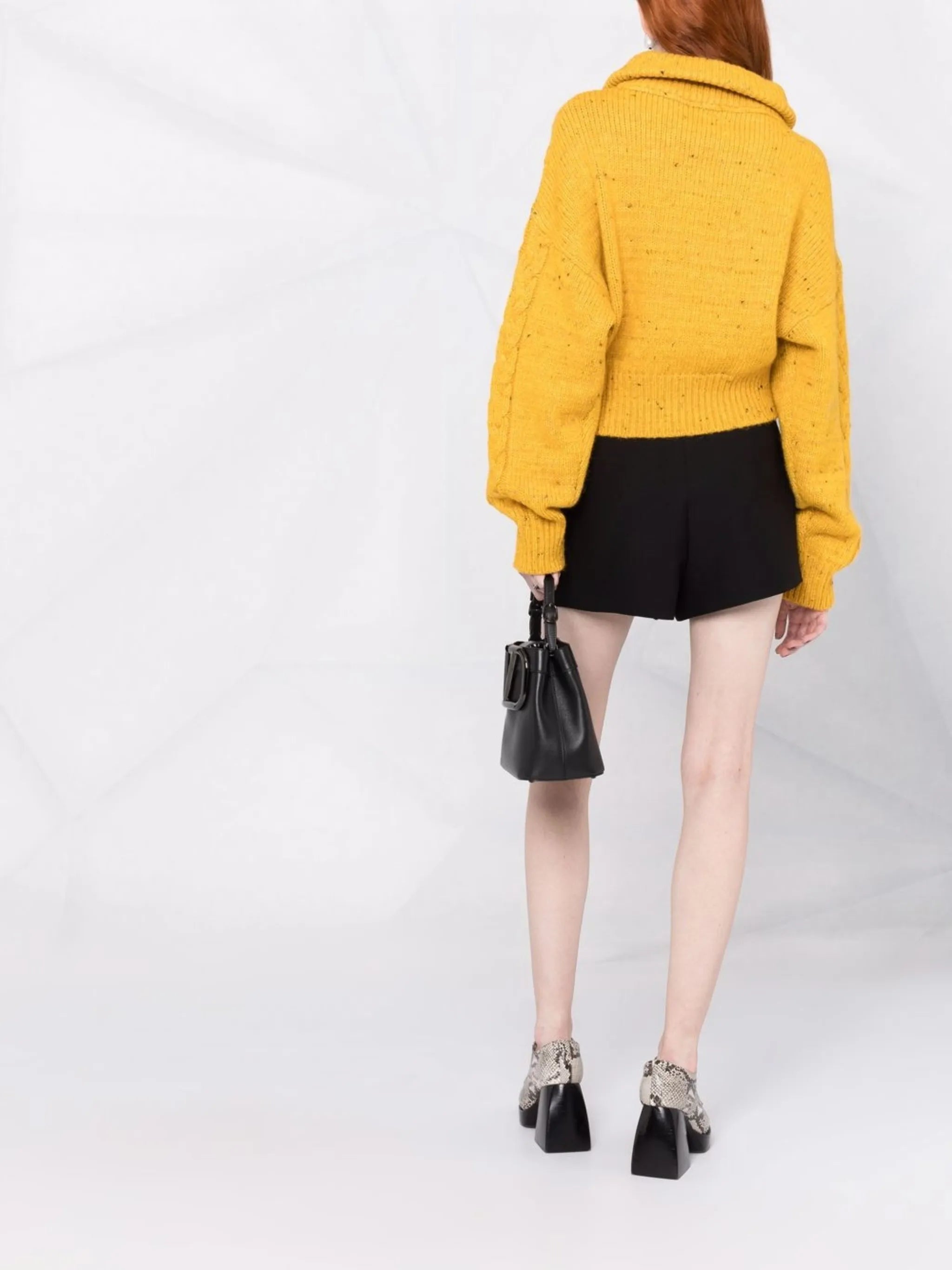 half-zip cable-knit jumper