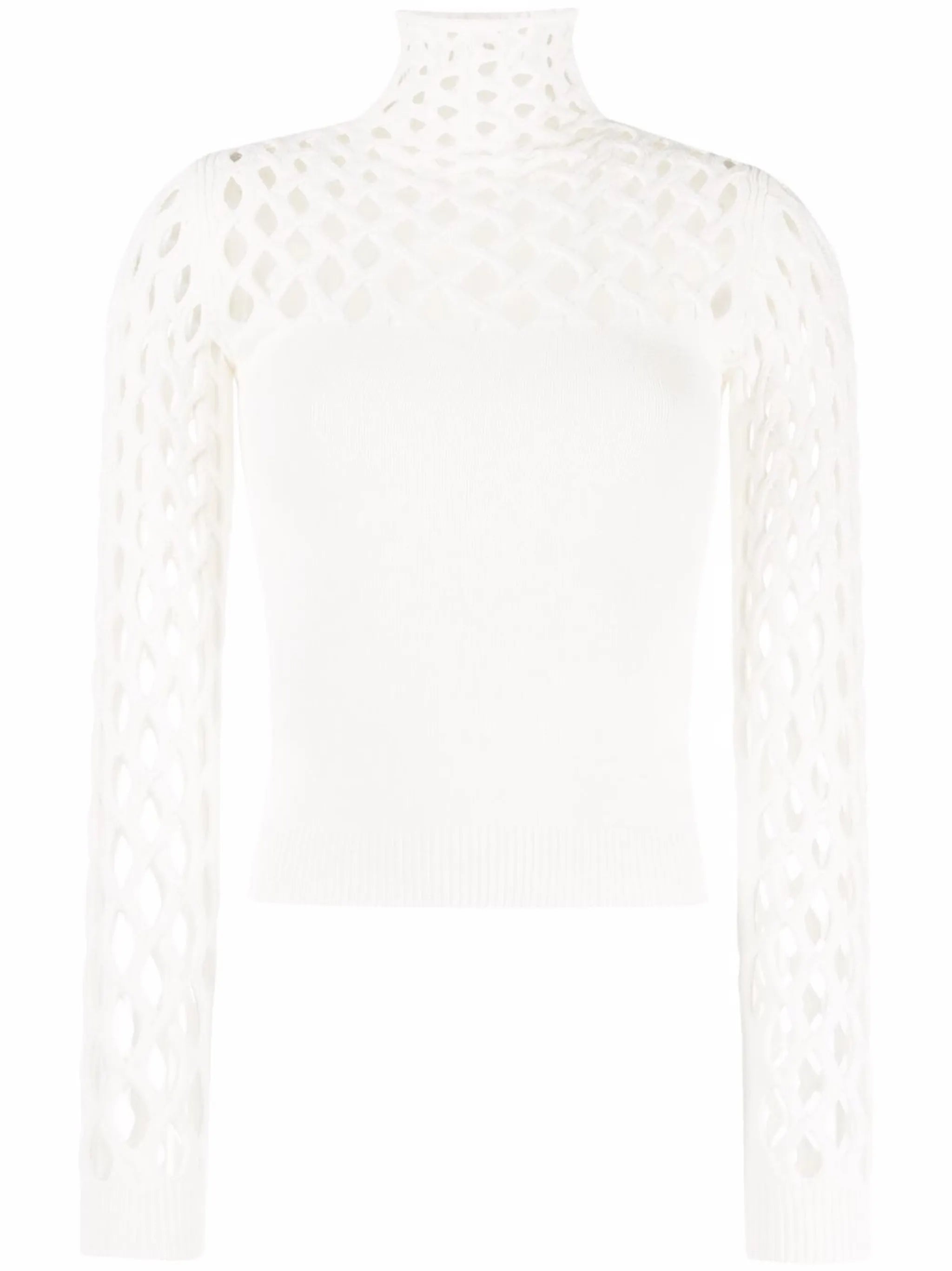 open-knit roll-neck top