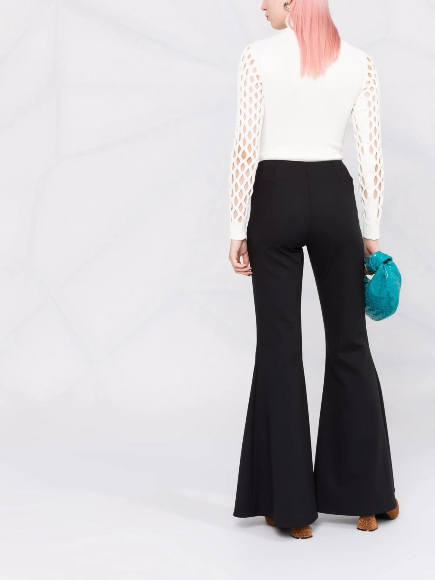 open-knit roll-neck top