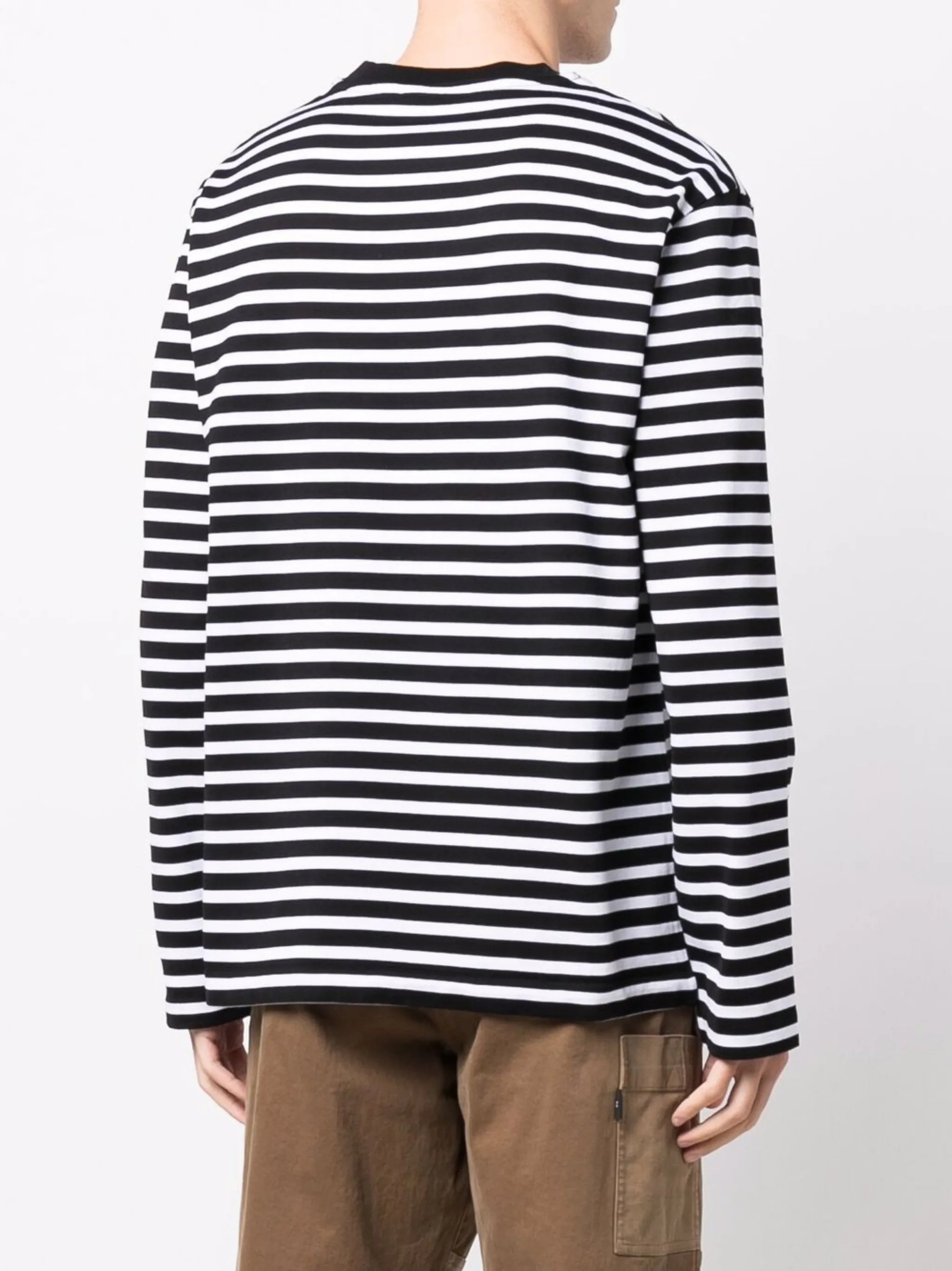 fox-embroidered striped T-shirt