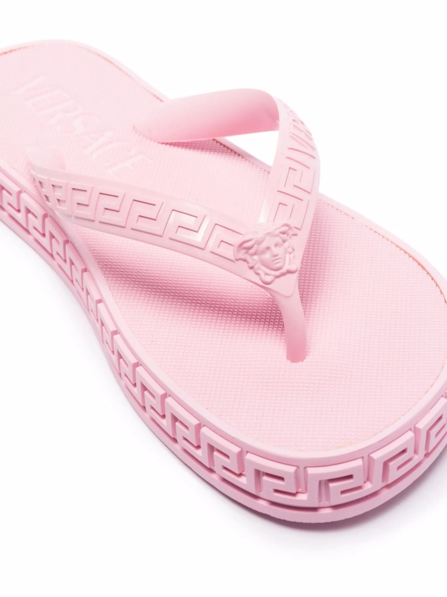 Greca-embossed flip flops