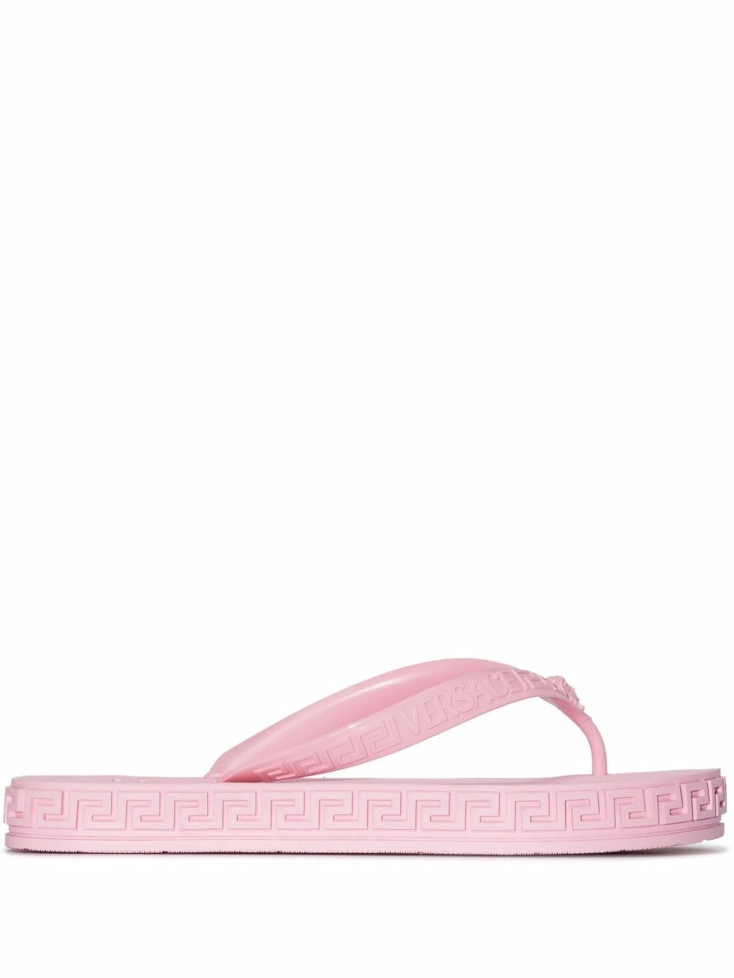 Greca-embossed flip flops