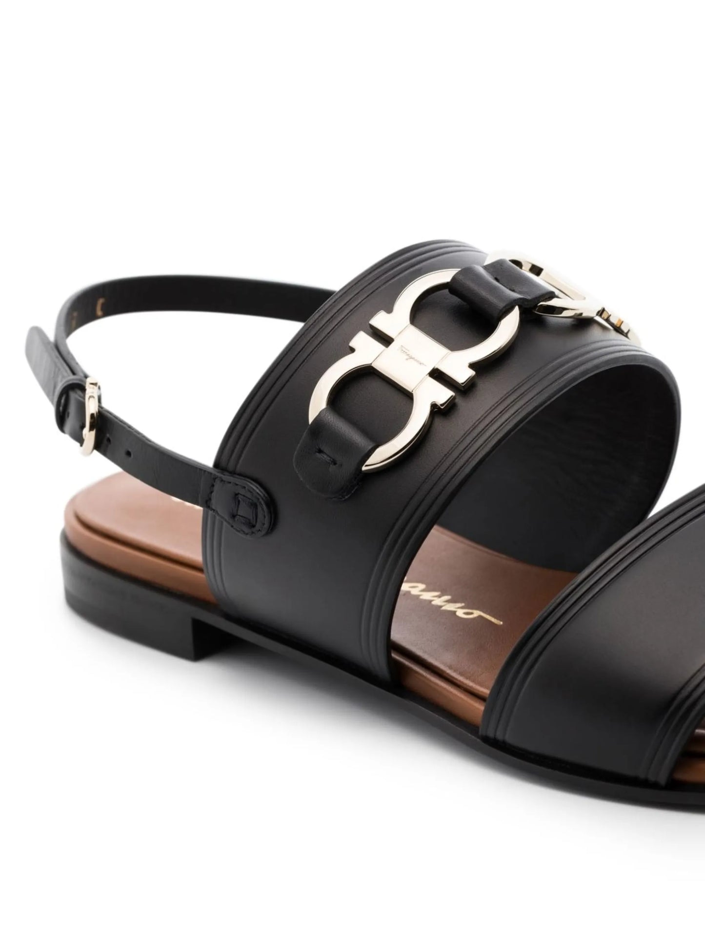 Gancini-plaque leather sandals