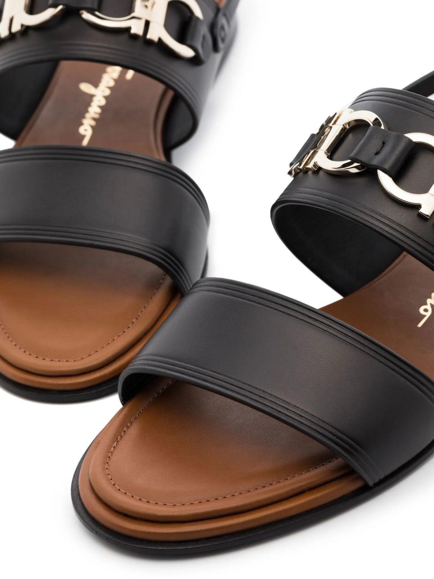 Gancini-plaque leather sandals