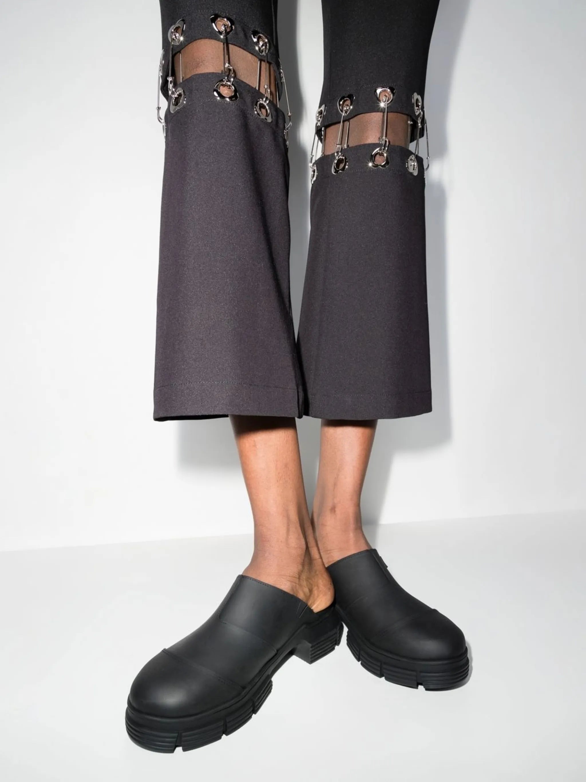 City chunky sole mules