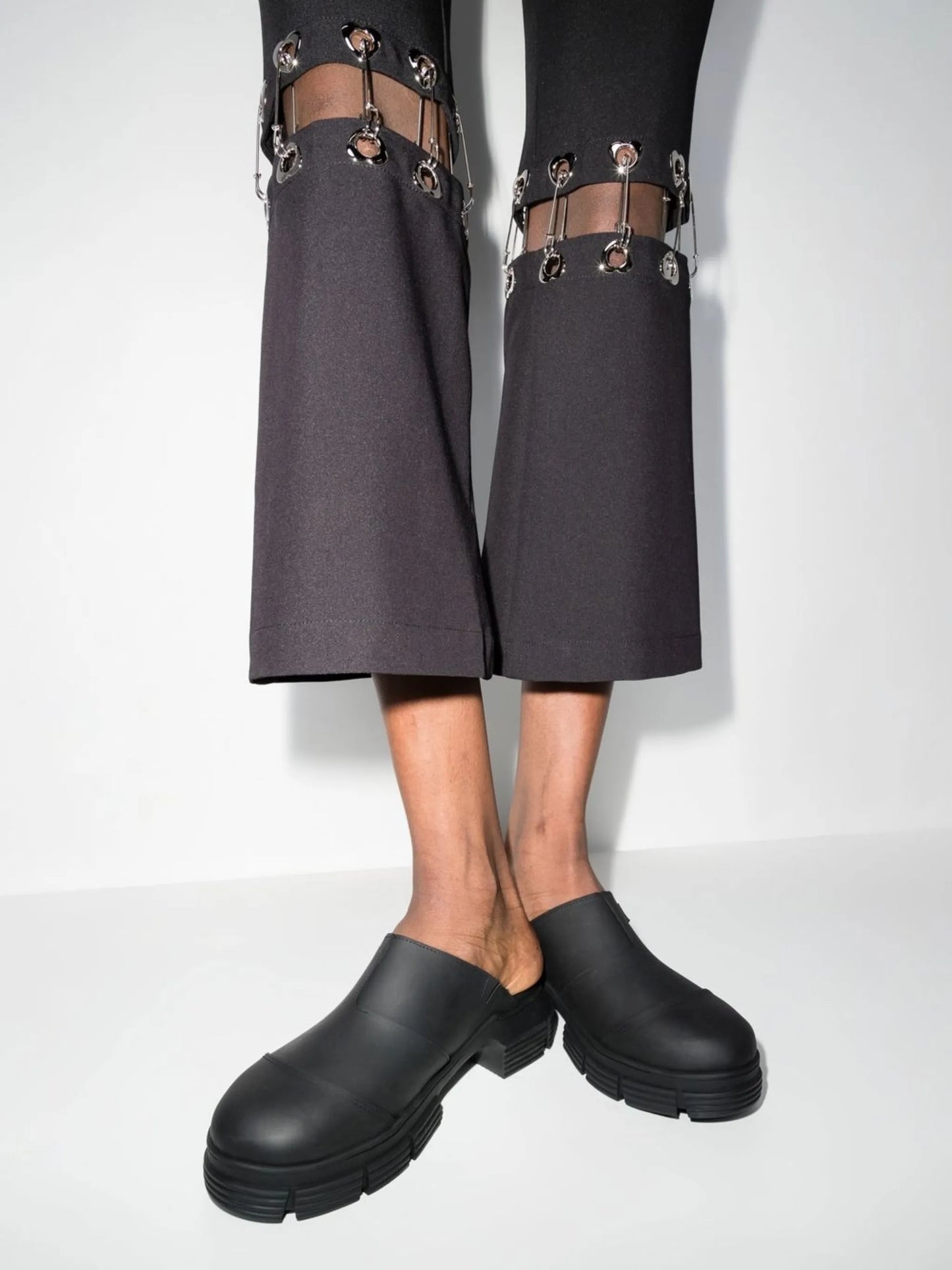 City chunky sole mules