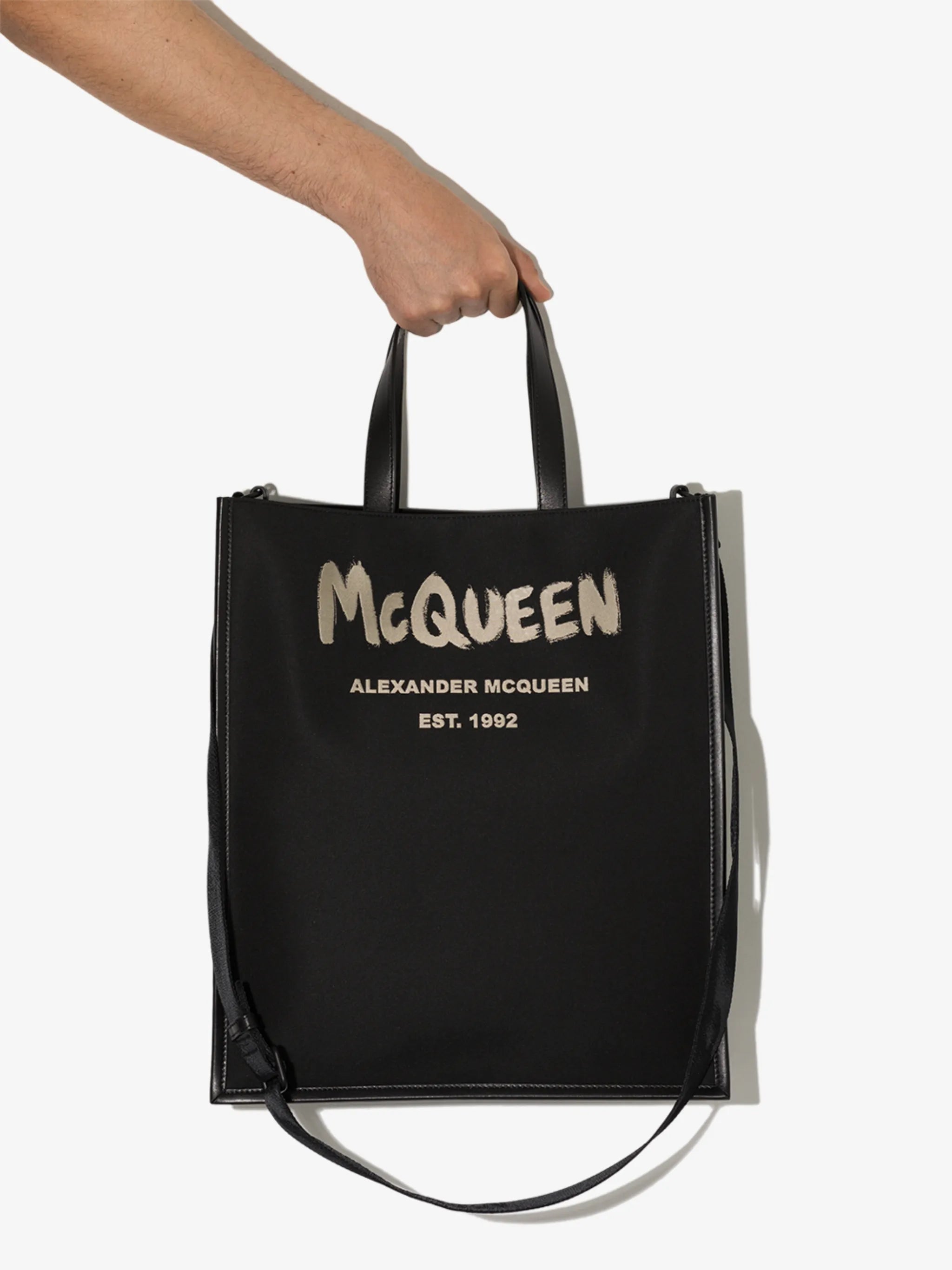 brushed logo tote bag