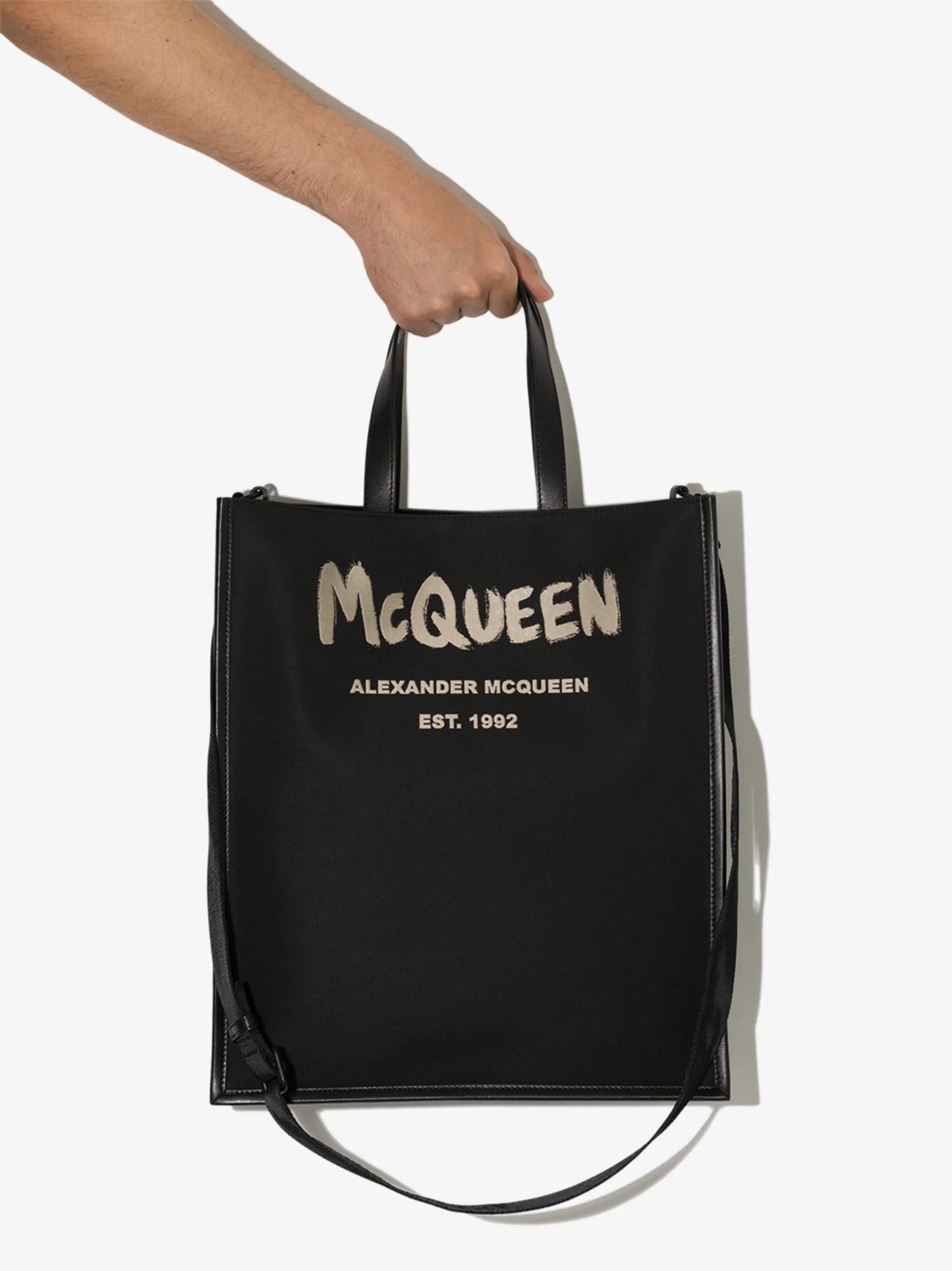 brushed logo tote bag