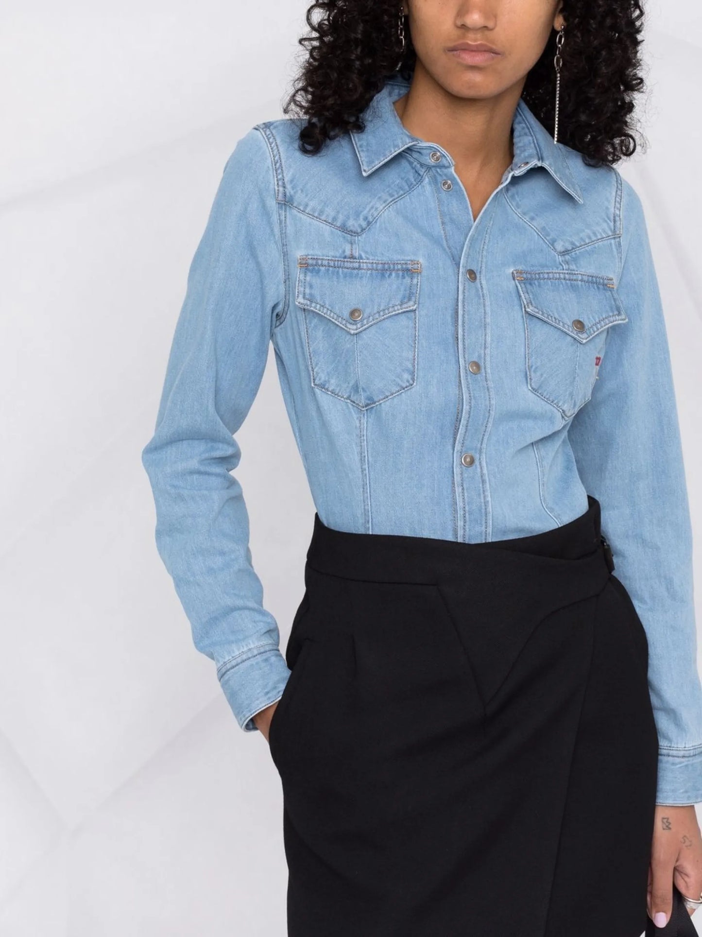 button-down denim shirt