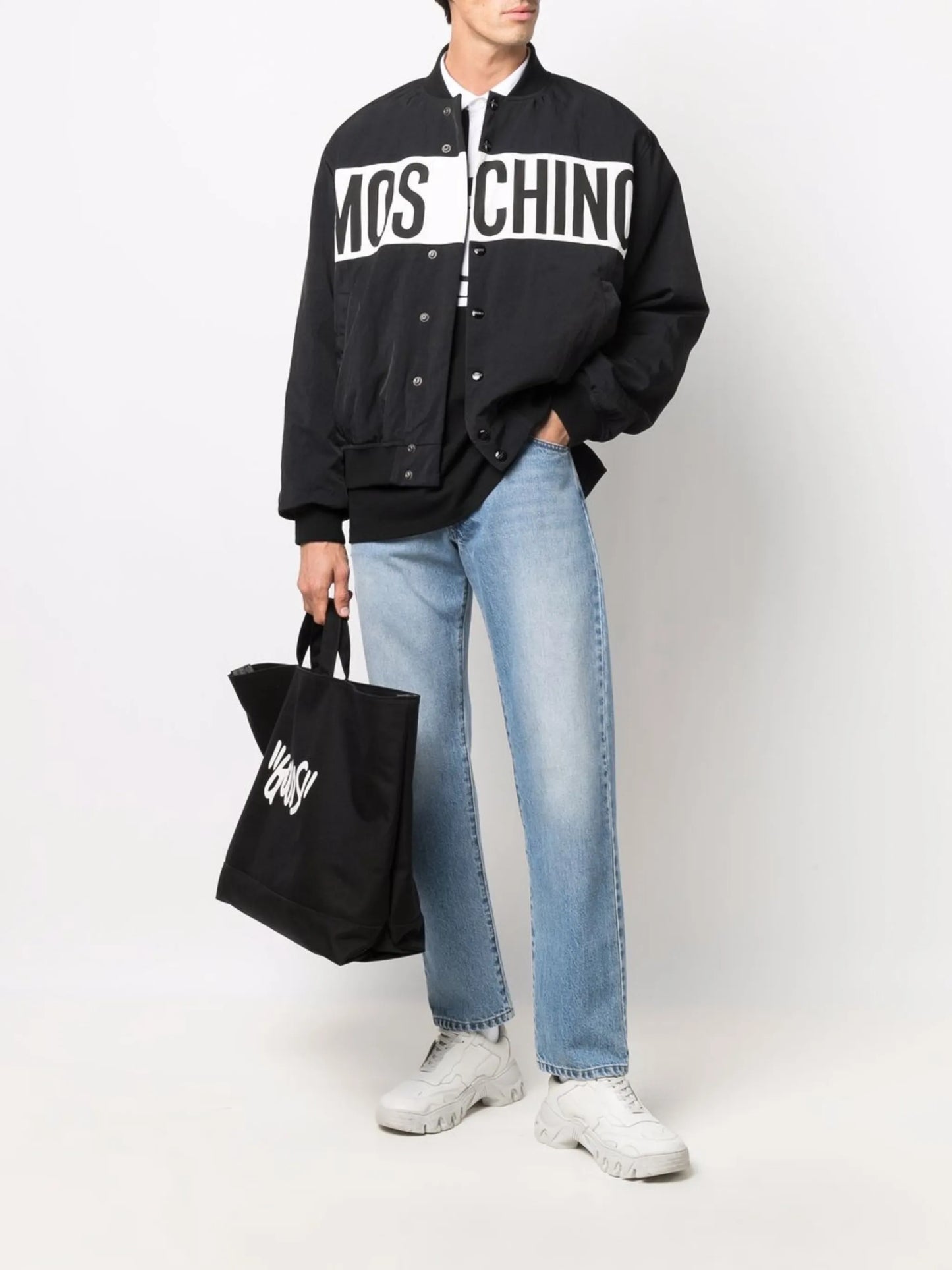 logo print bomber jacket